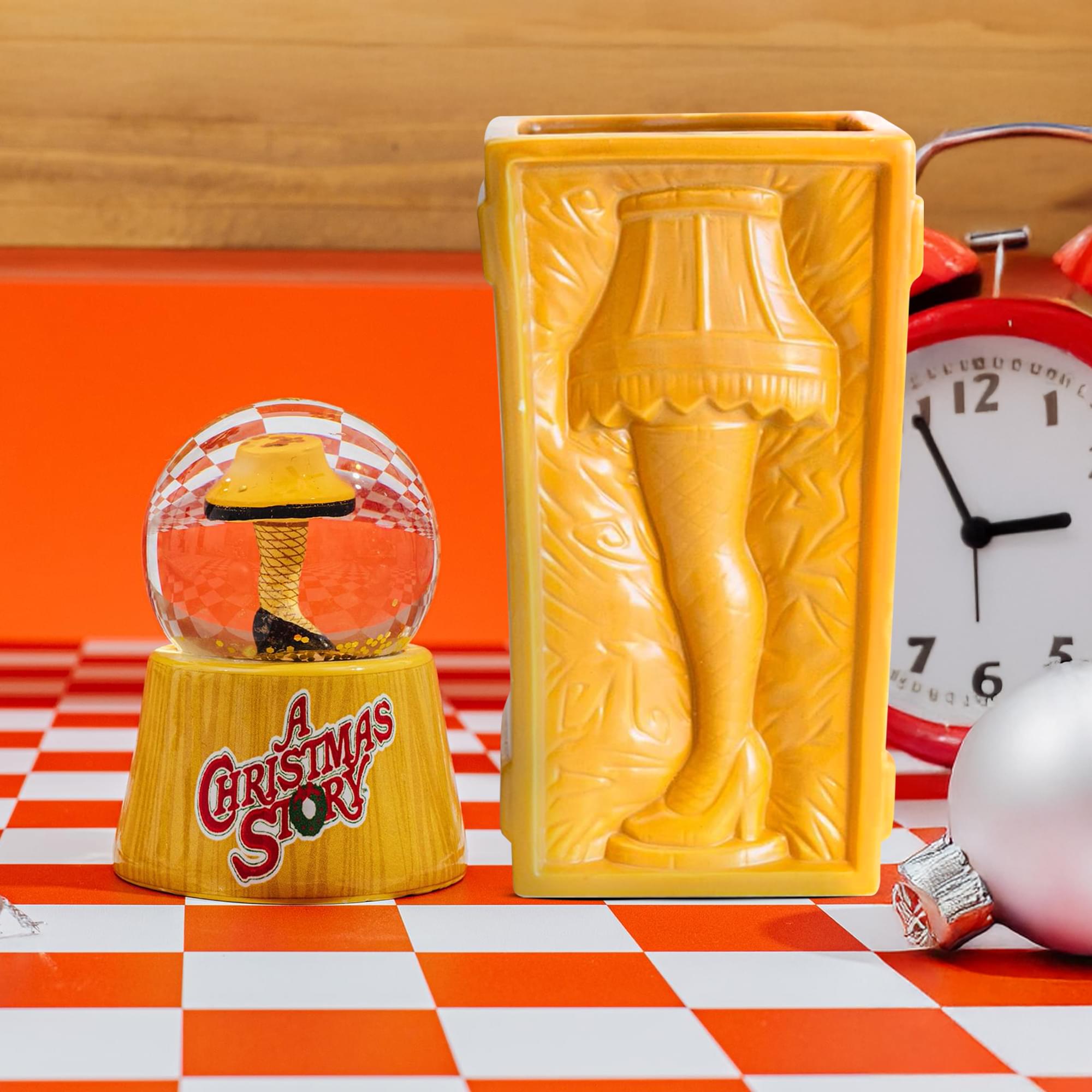 A Christmas Story Leg Lamp 3-Inch Mini Snow Globe and Geeki Tikis Mug Set