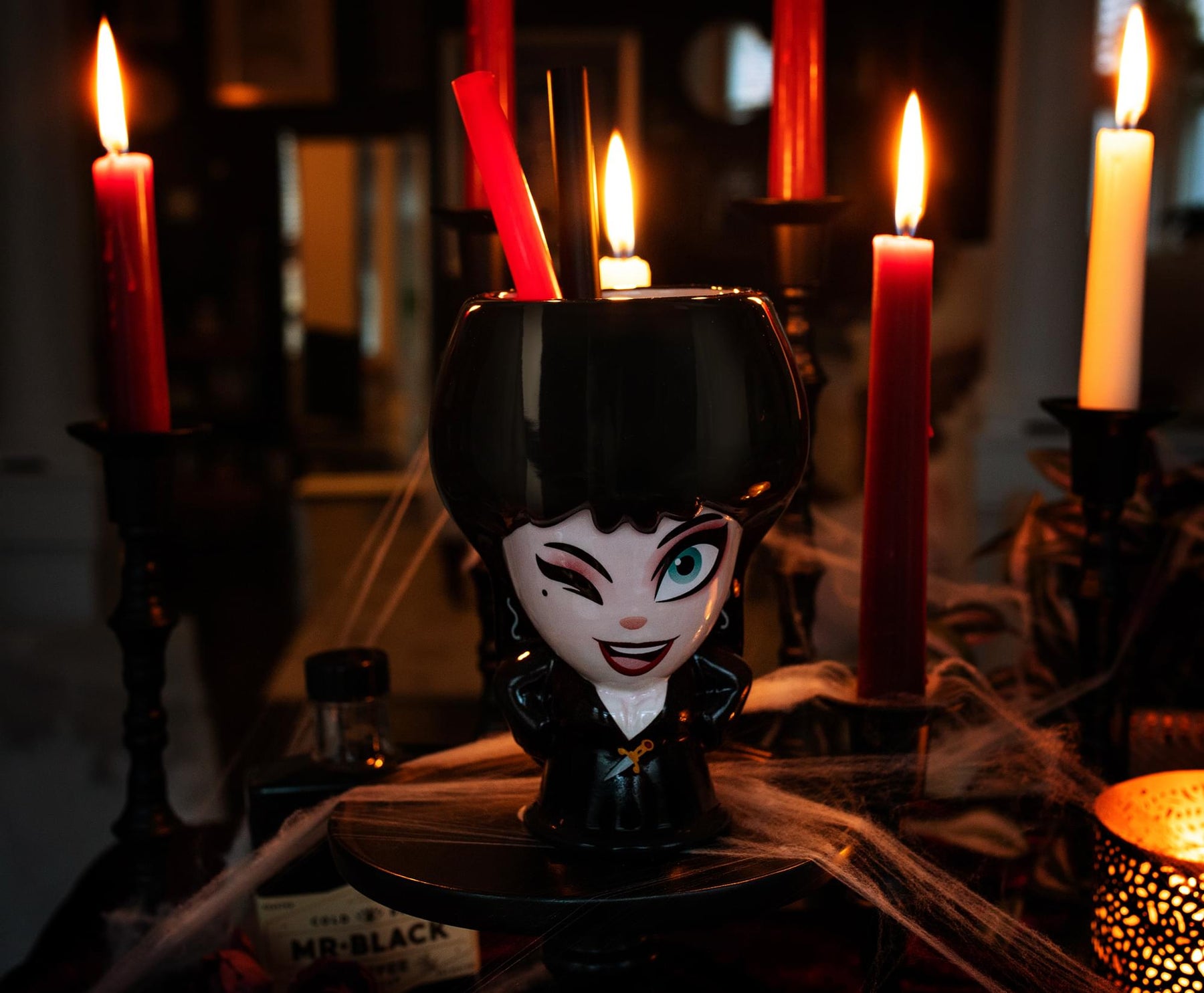 Cupful of Cute Mistress of the Dark Elvira Ceramic Mug | Holds 18 Ounces