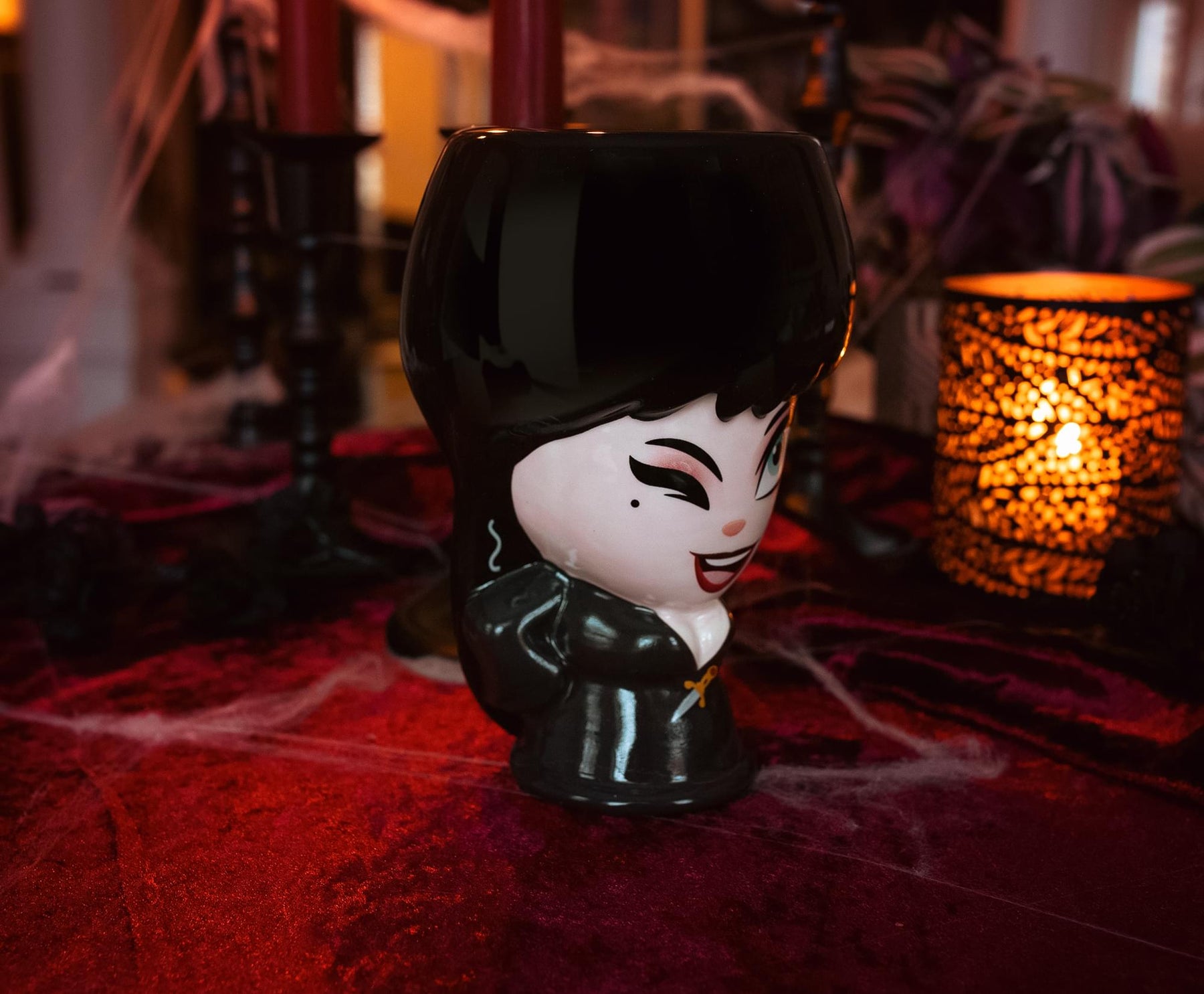 Cupful of Cute Mistress of the Dark Elvira Ceramic Mug | Holds 18 Ounces