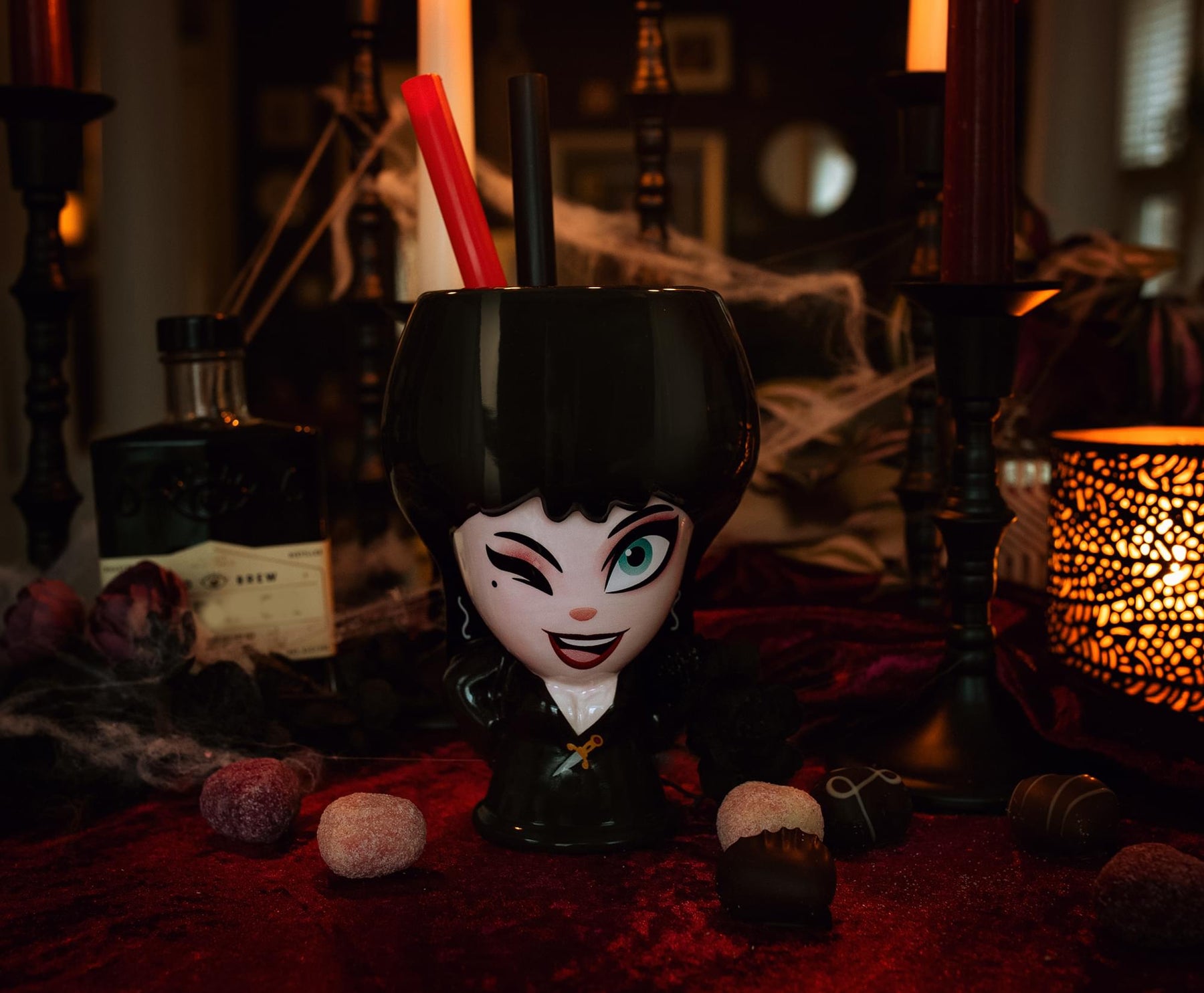 Cupful of Cute Mistress of the Dark Elvira Ceramic Mug | Holds 18 Ounces
