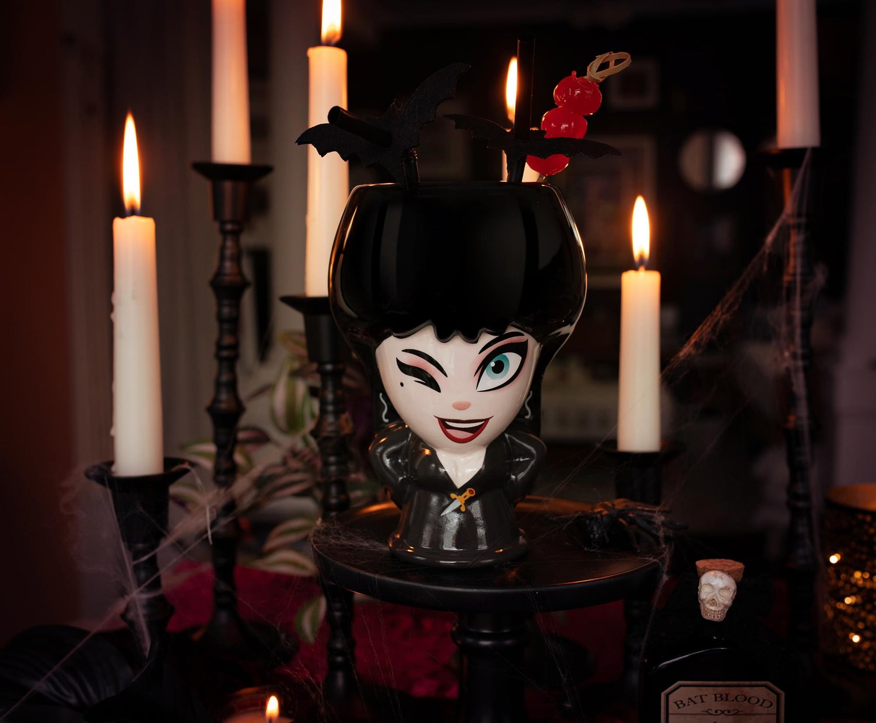 Cupful of Cute Mistress of the Dark Elvira Ceramic Mug | Holds 18 Ounces