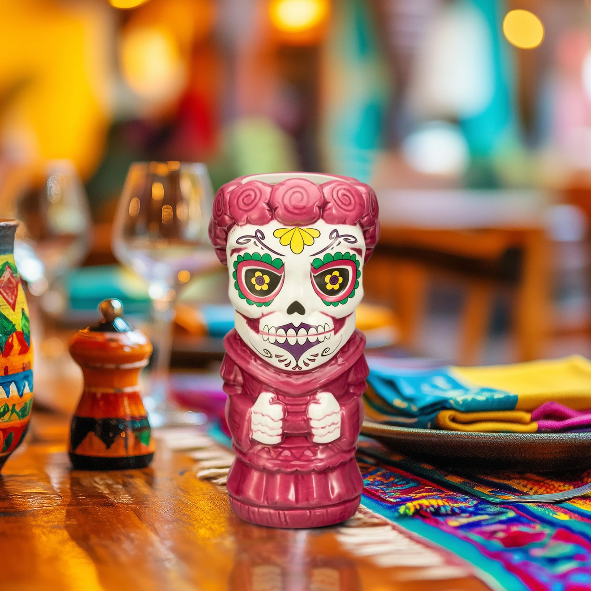 Geeki Tiki Day Of The Dead Sugar Skull Woman 16 Ounce Ceramic Mug