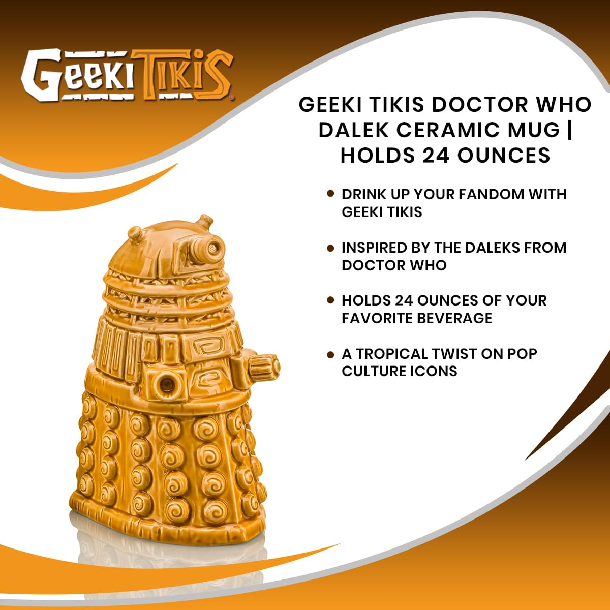 Geeki Tikis Doctor Who Dalek Ceramic Mug | Holds 24 Ounces