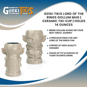 Geeki Tikis Lord Of The Rings Gollum Mug | Ceramic Tiki Cup | Holds 14 Ounces