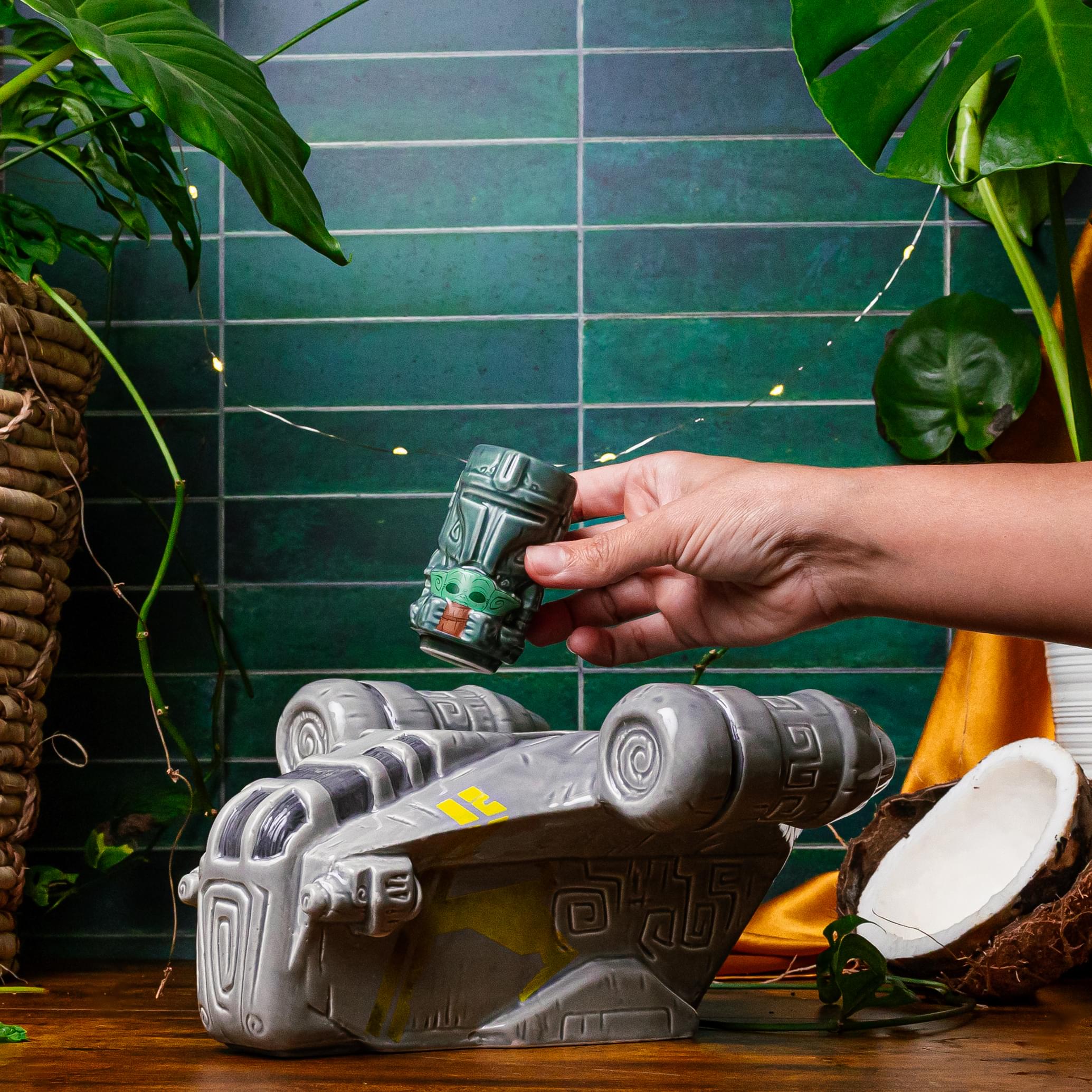 Geeki Tikis Star Wars: The Mandalorian Razor Crest Punch Bowl With Mini Muglet