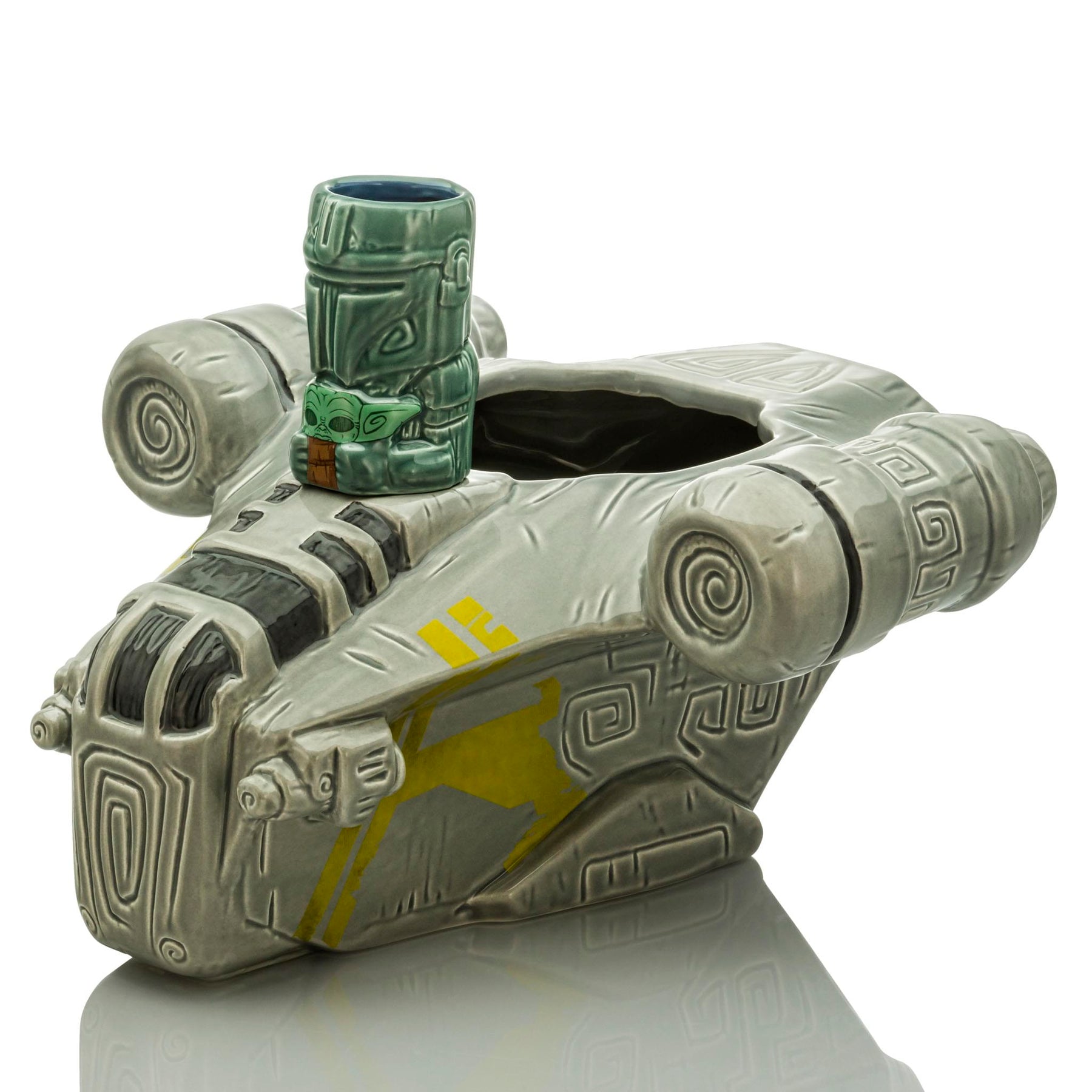 Geeki Tikis Star Wars: The Mandalorian Razor Crest Punch Bowl With Mini Muglet