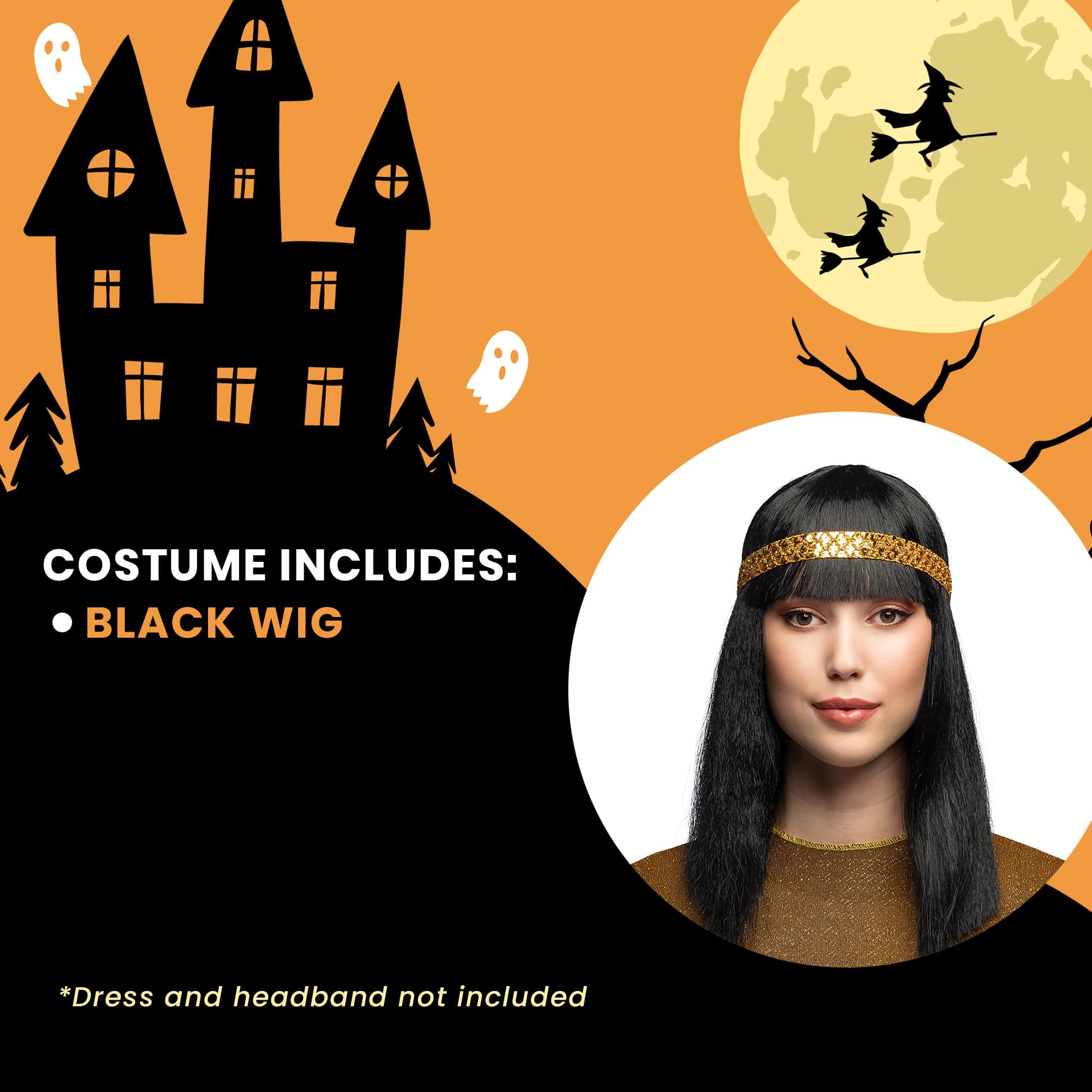 Cleopatra Adult Costume Wig | Black