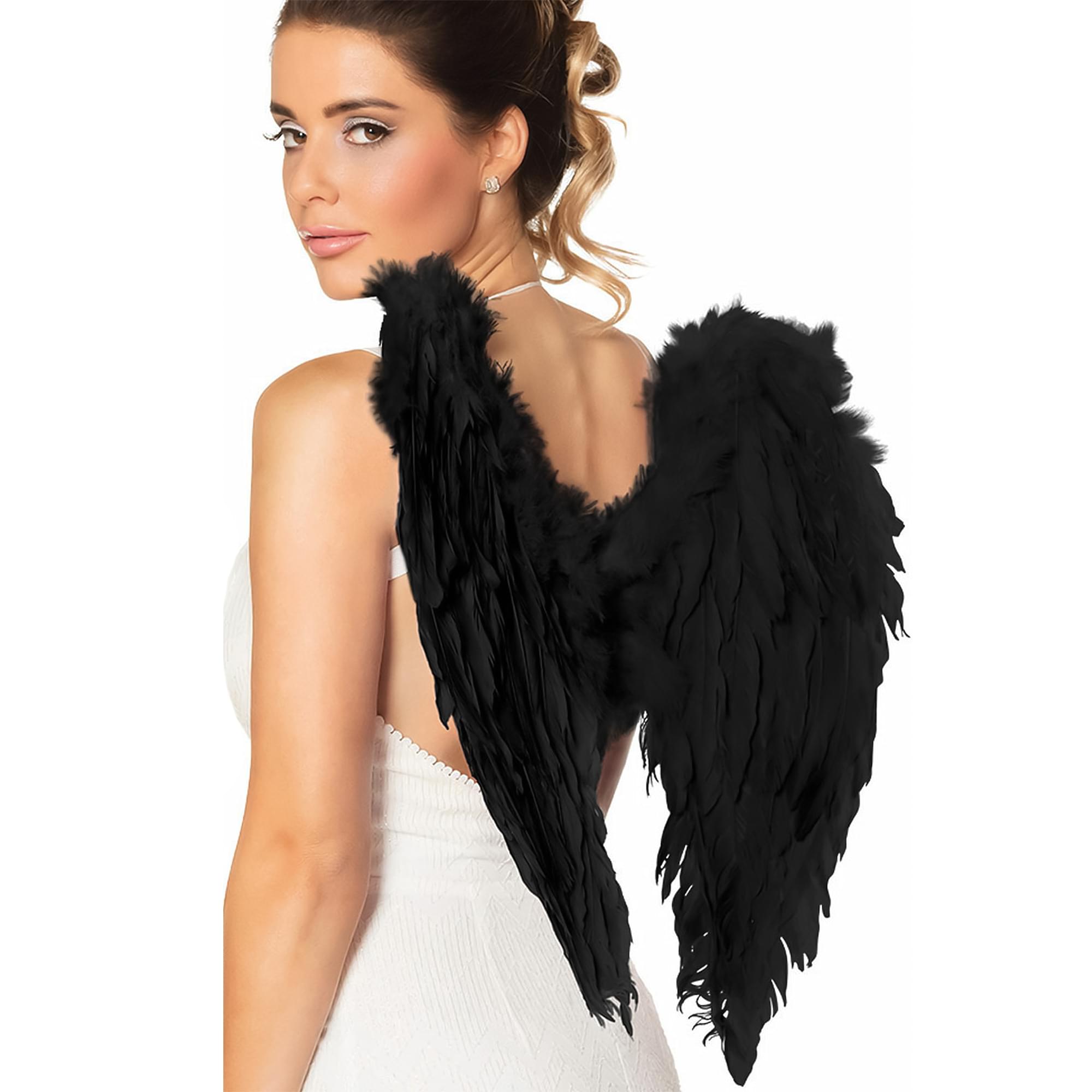 Black Feather Angel Wings Adult Costume Accessory