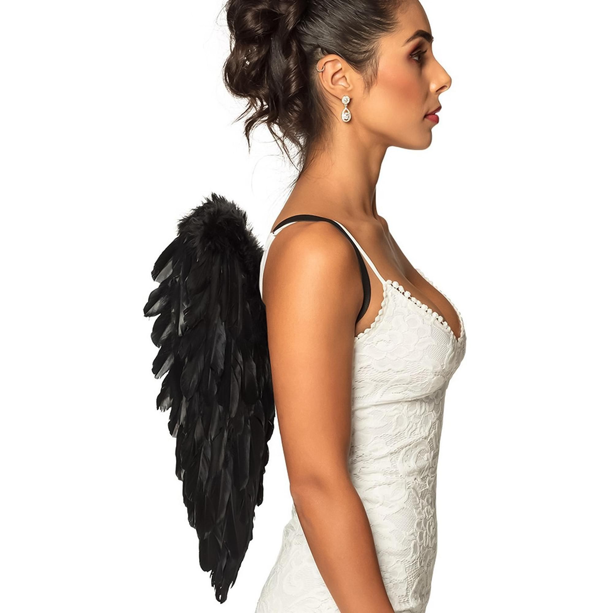 Black Feather Angel Wings Adult Costume Accessory