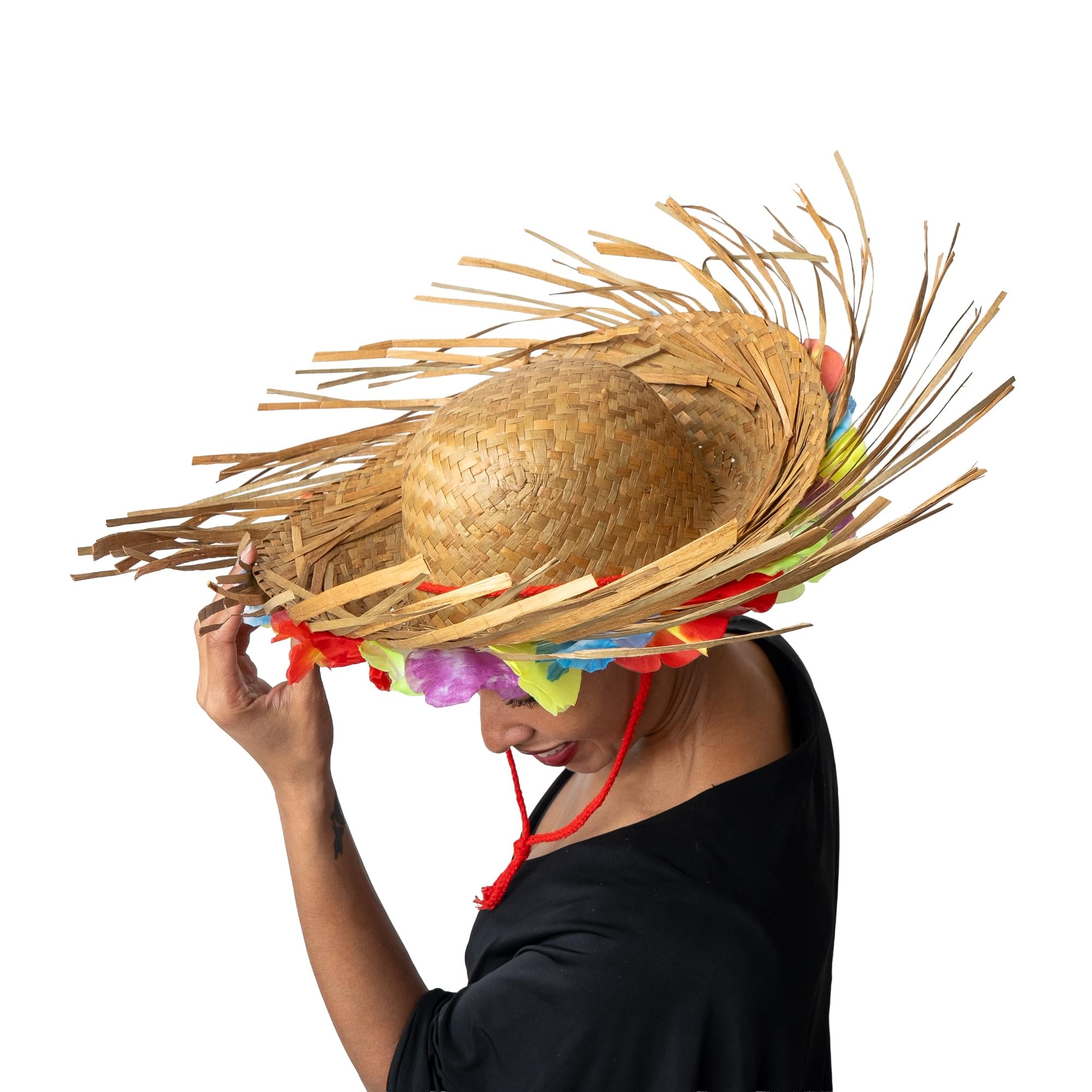 Hawaiian Straw Hat Costume Accessory