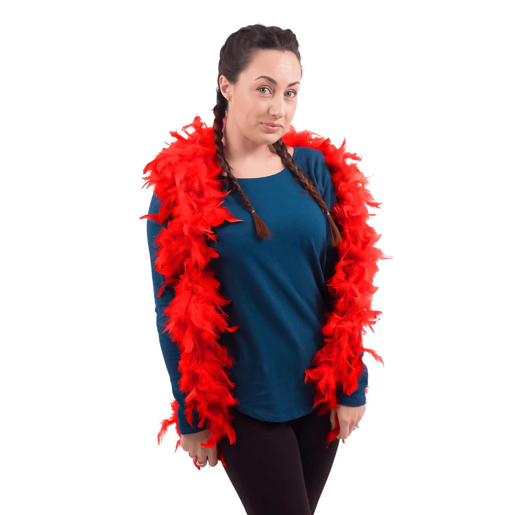 Red Adult Feather Costume Boa