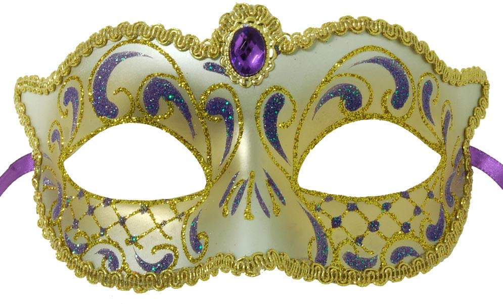 Whisper Petite Costume Mask Purple/Gold