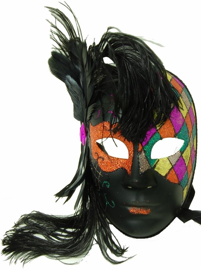 Belavito Mardi Gras Costume Mask - Rust Eye