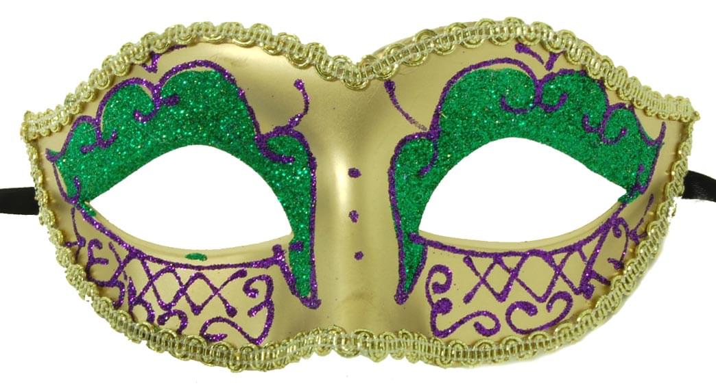 Envy Petite Mardi Gras costume Mask Purple w/Gold