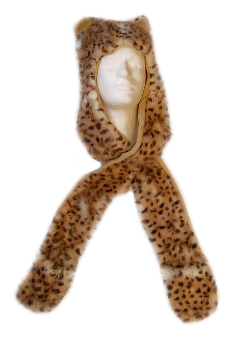 Faux Fur Leopard Costume Hat