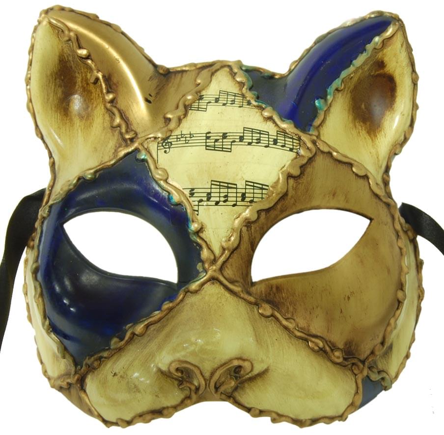 Italia Cat Costume Mask Blue/Gold