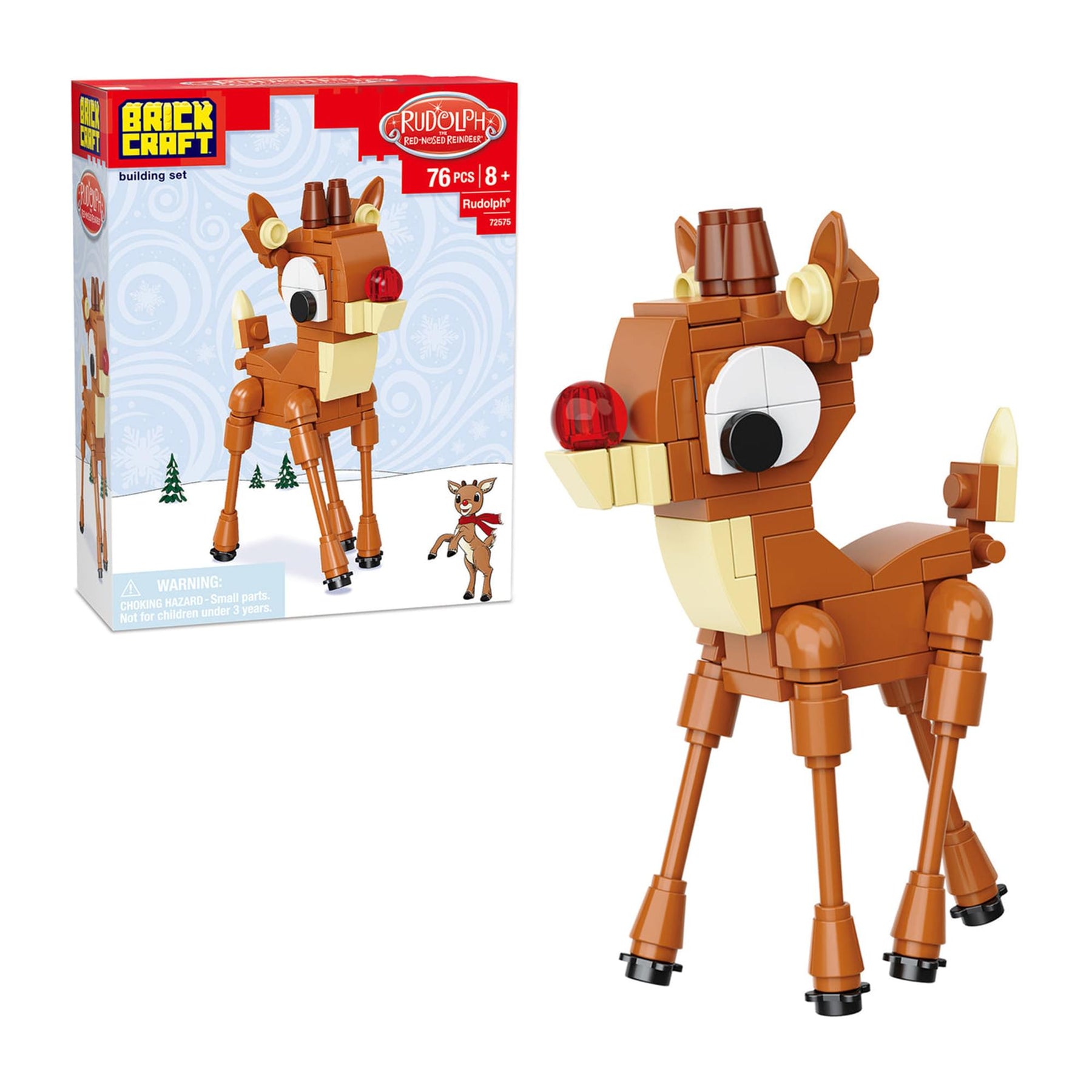 Rudolph The Red-Nosed Reindeer Rudolph Figure 76-Piece Brickcraft Building Set