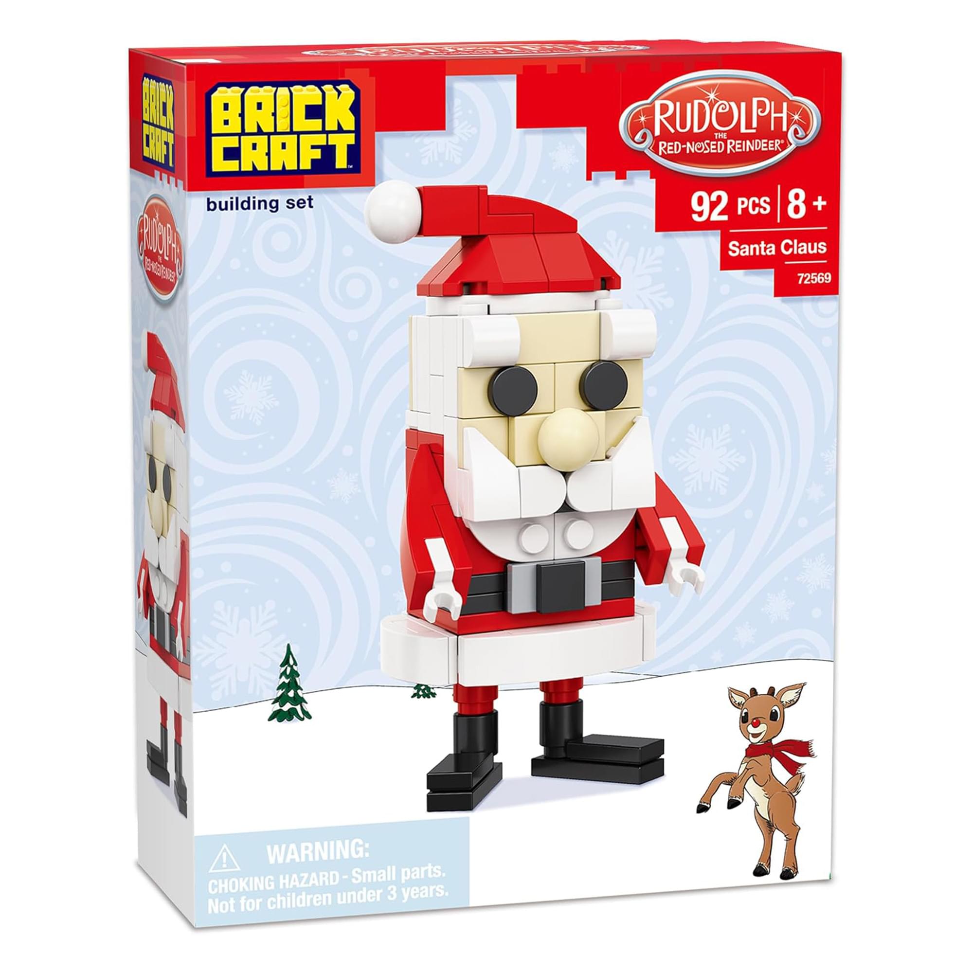 Rudolph The Red-Nosed Reindeer Santa Figure 93-Piece Brickcraft Building Set