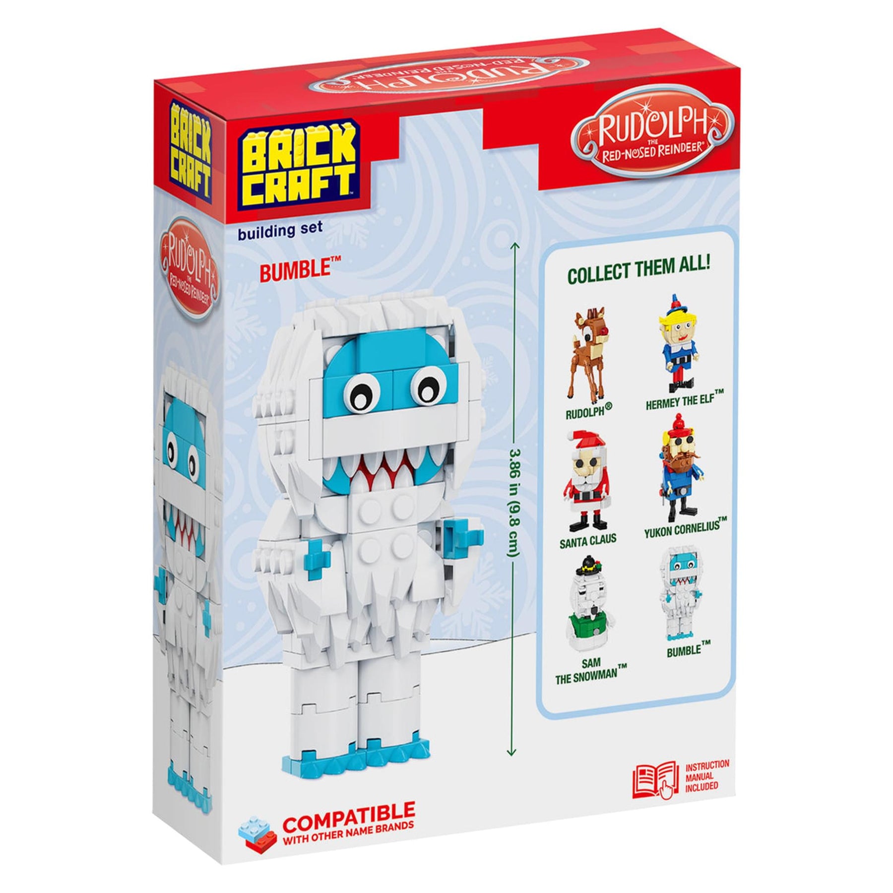 Rudolph The Red-Nosed Reindeer Bumble Figure 89-Piece Brickcraft Building Set