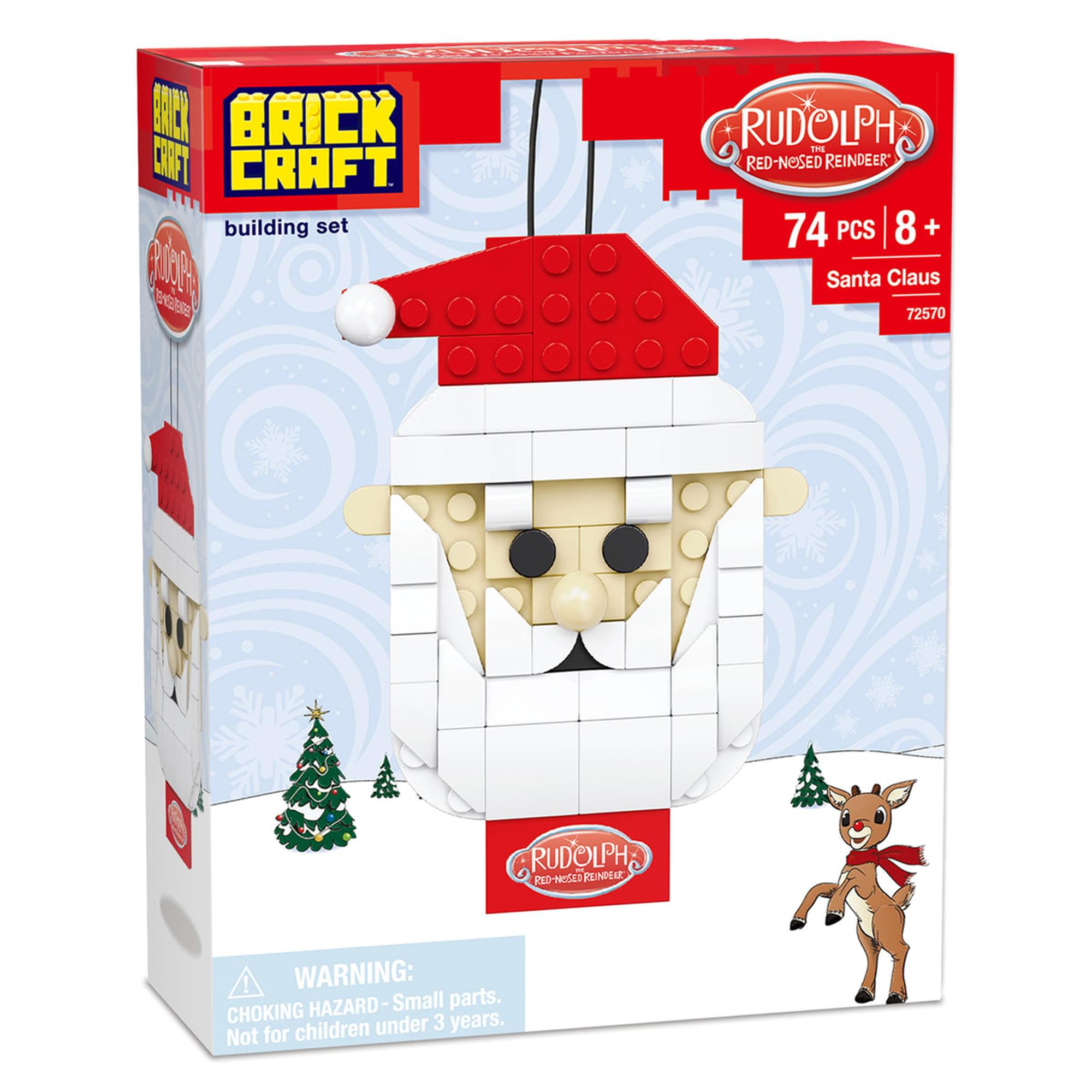 Rudolph The Red-Nosed Reindeer Santa Ornament 77-Piece Brickcraft Building Set