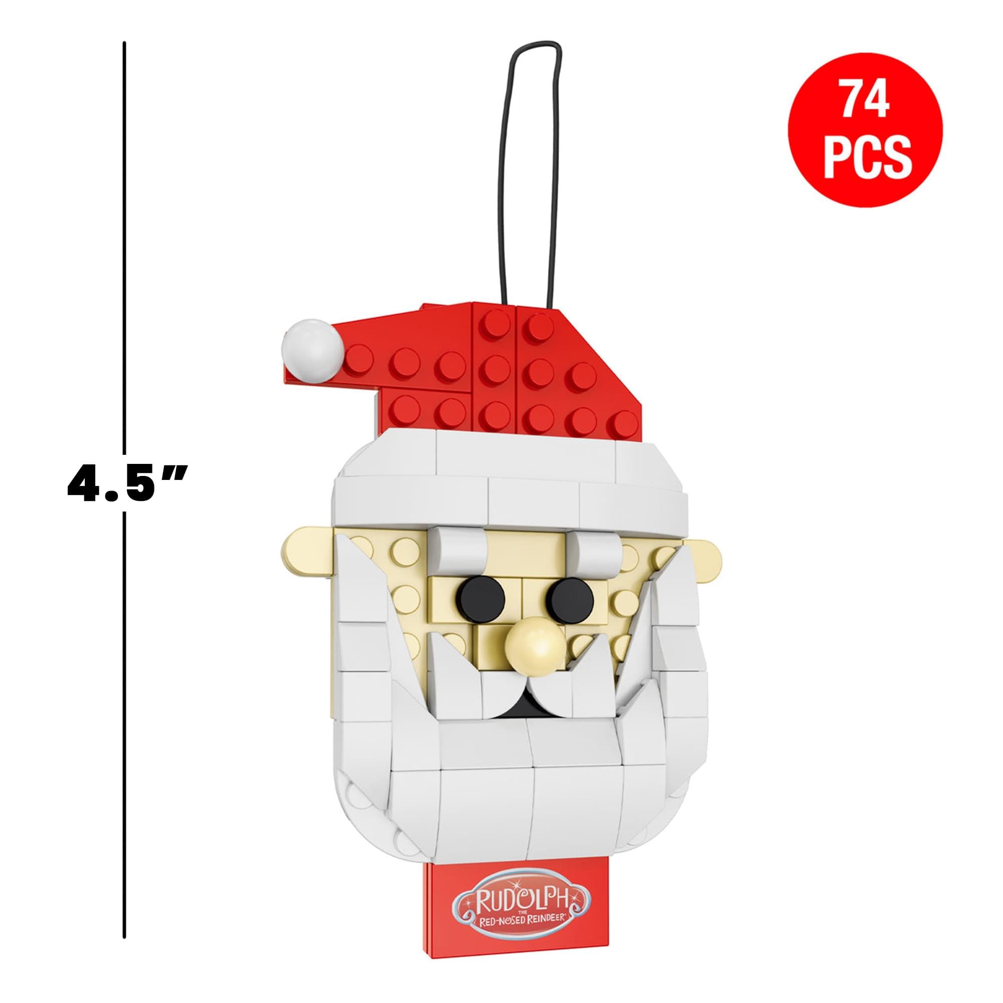 Rudolph The Red-Nosed Reindeer Santa Ornament 77-Piece Brickcraft Building Set