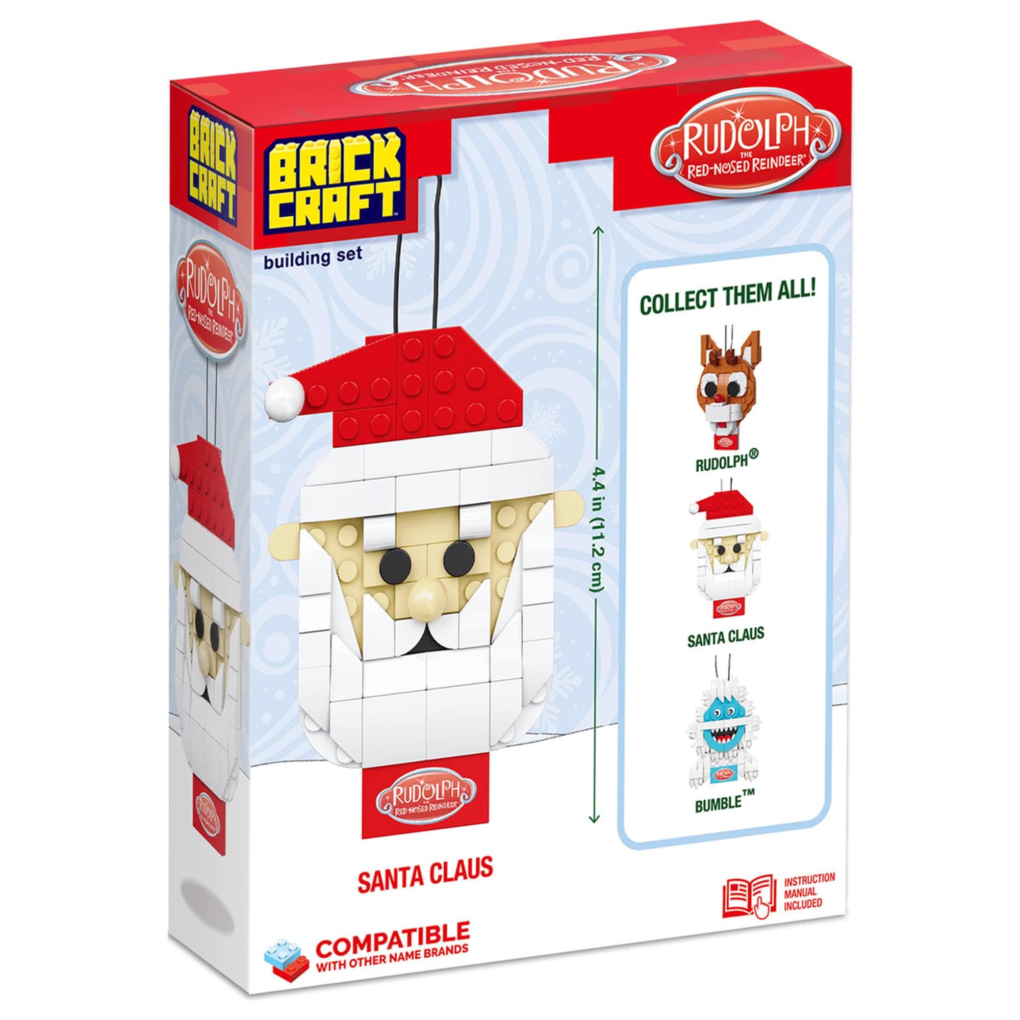 Rudolph The Red-Nosed Reindeer Santa Ornament 77-Piece Brickcraft Building Set