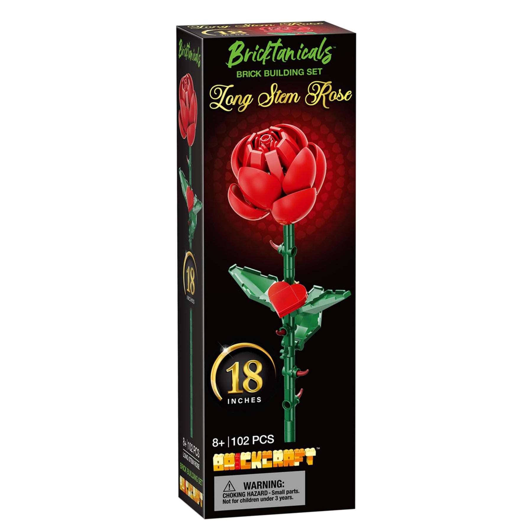 Bricktanicals Long Stem Red Rose 102 Pieces Building Set