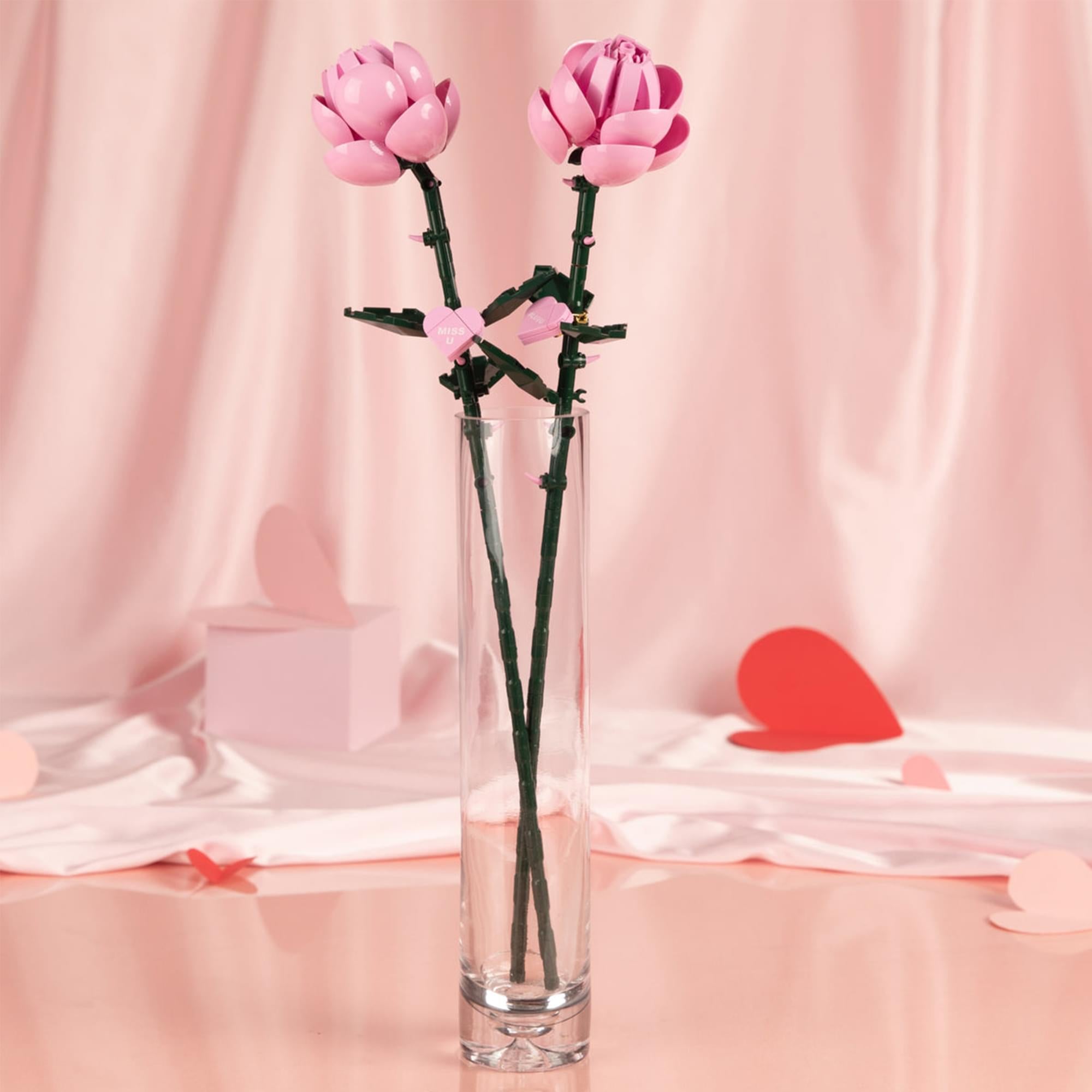 Bricktanicals Long Stem Pink Rose 102 Pieces Building Set