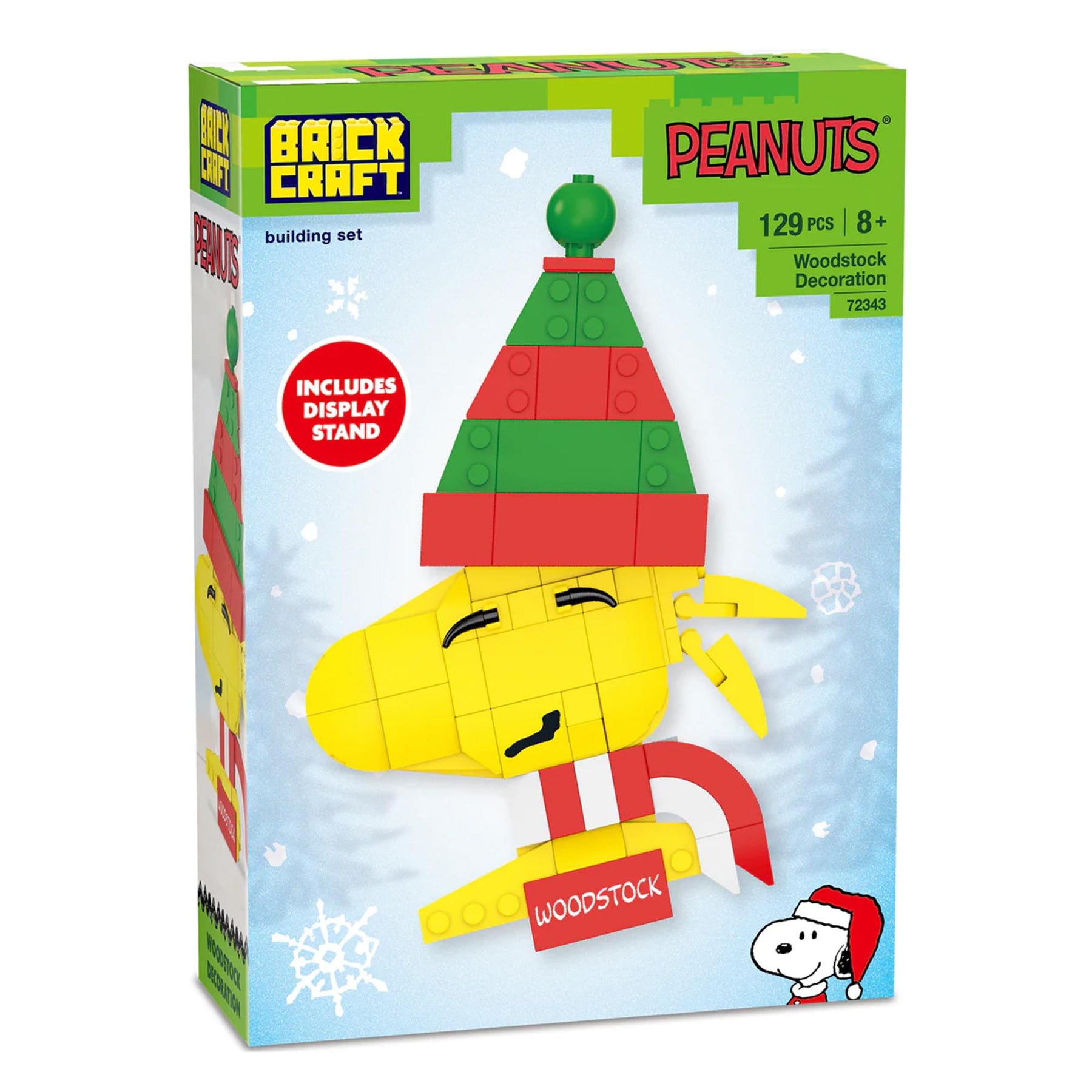 Peanuts Woodstock Christmas 105-Piece Brickcraft Building Set
