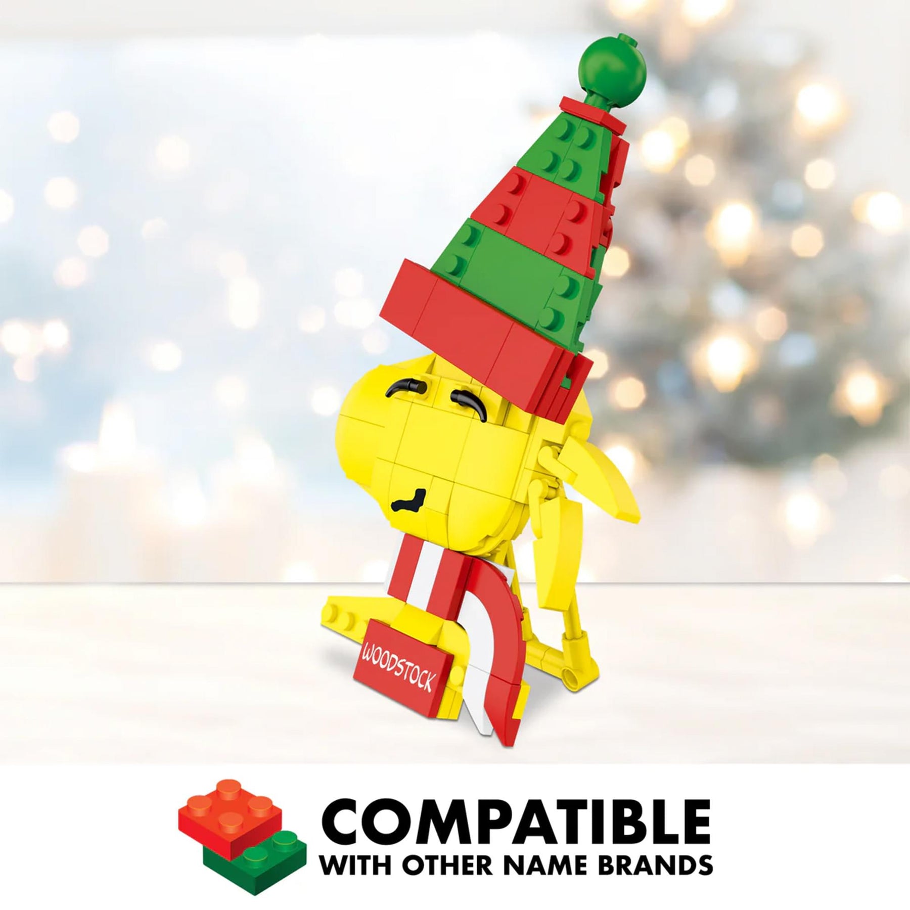 Peanuts Woodstock Christmas 105-Piece Brickcraft Building Set