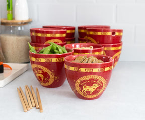 Chinese Zodiac 16 Ounce Ramen Bowl & Chopstick Collection | Set of 12