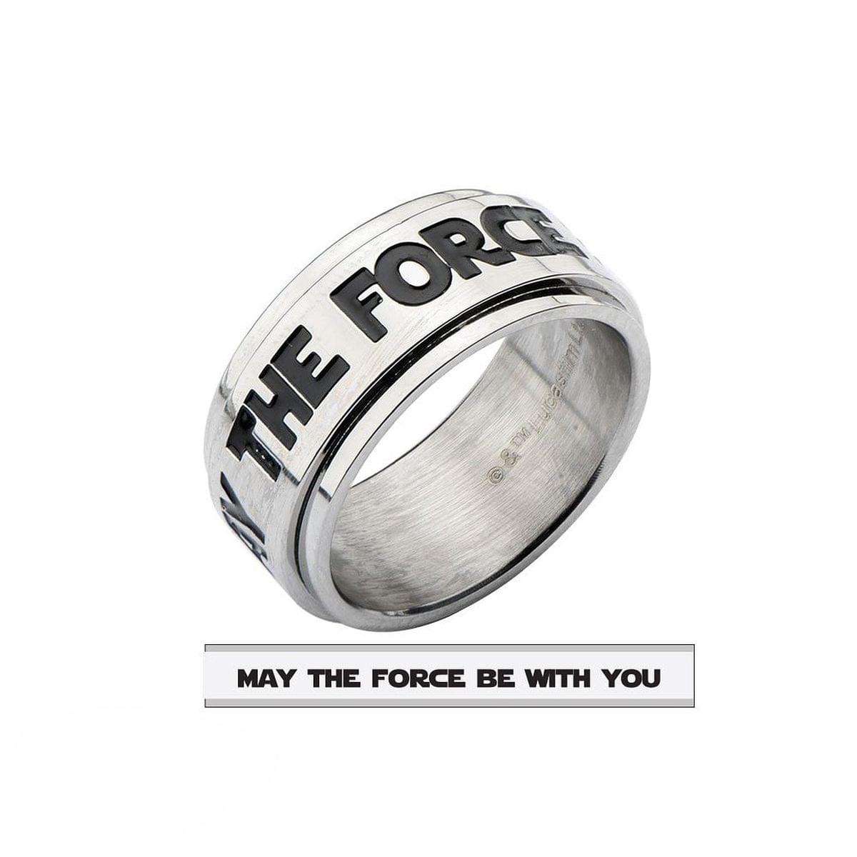 Star Wars May The Force Men's Spinner Ring