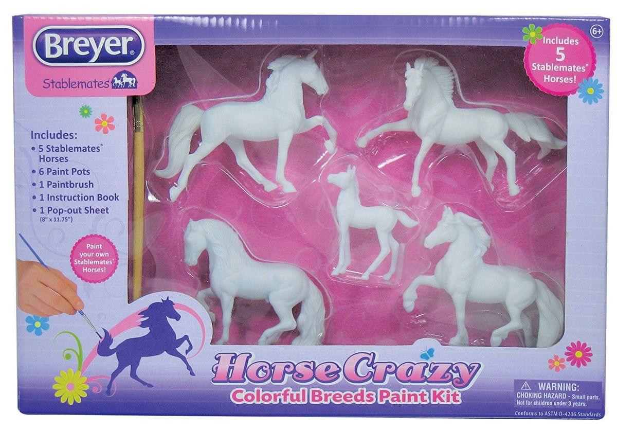 Breyer 1:32 Stablemates Paint Your Own Horse: 5-Piece Colorful Breeds