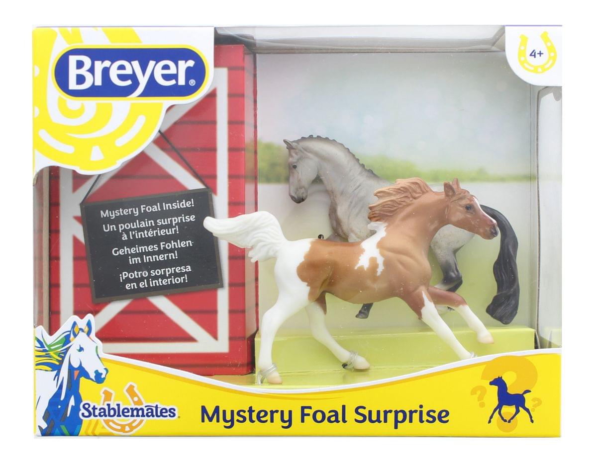 Breyer 1:32 Stablemates Foal Surprise Chestnut Pinto & Valegro Model Horse Set