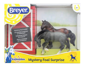 Breyer Foal Surprise Roan Rivet & Bay Drafter Stablemates Model Horse Set