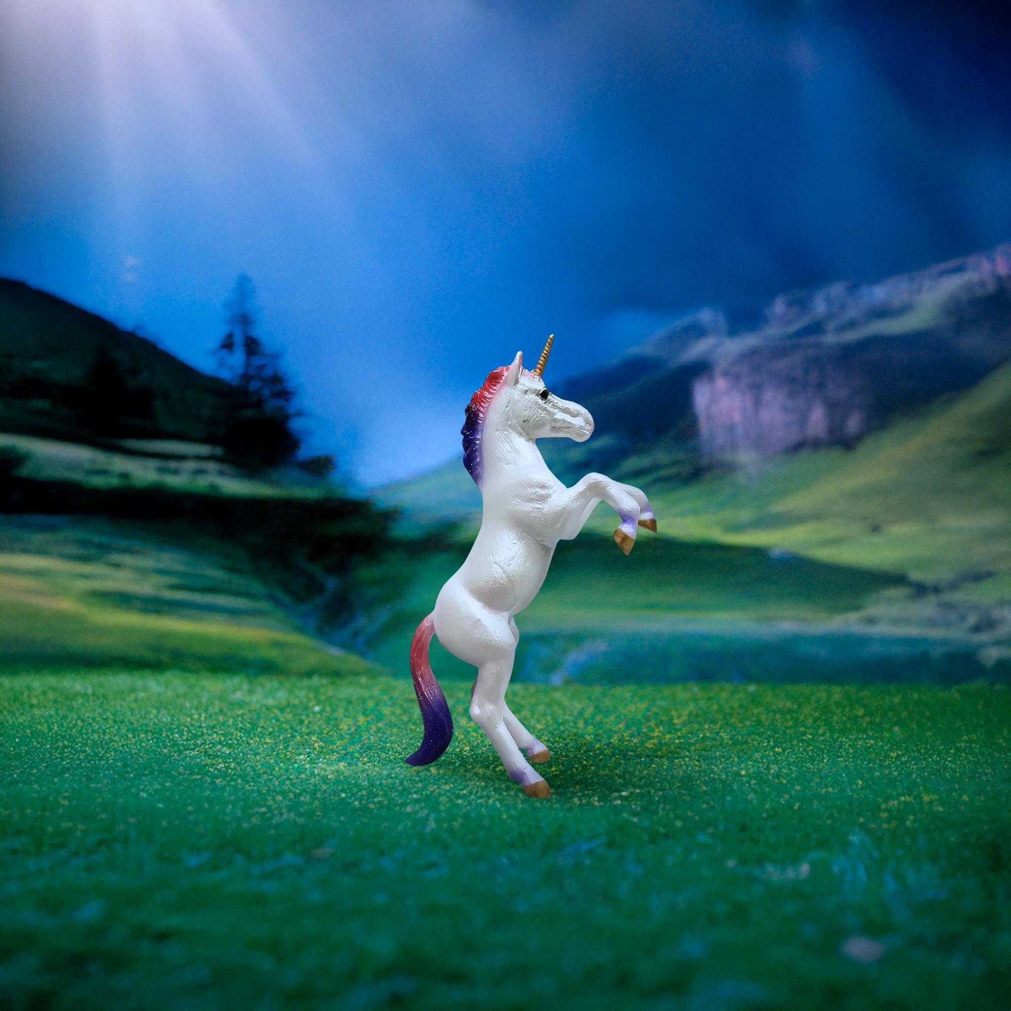 Breyer CollectA 1:18 Scale Model Horse | Unicorn Foal Rearing Rainbow