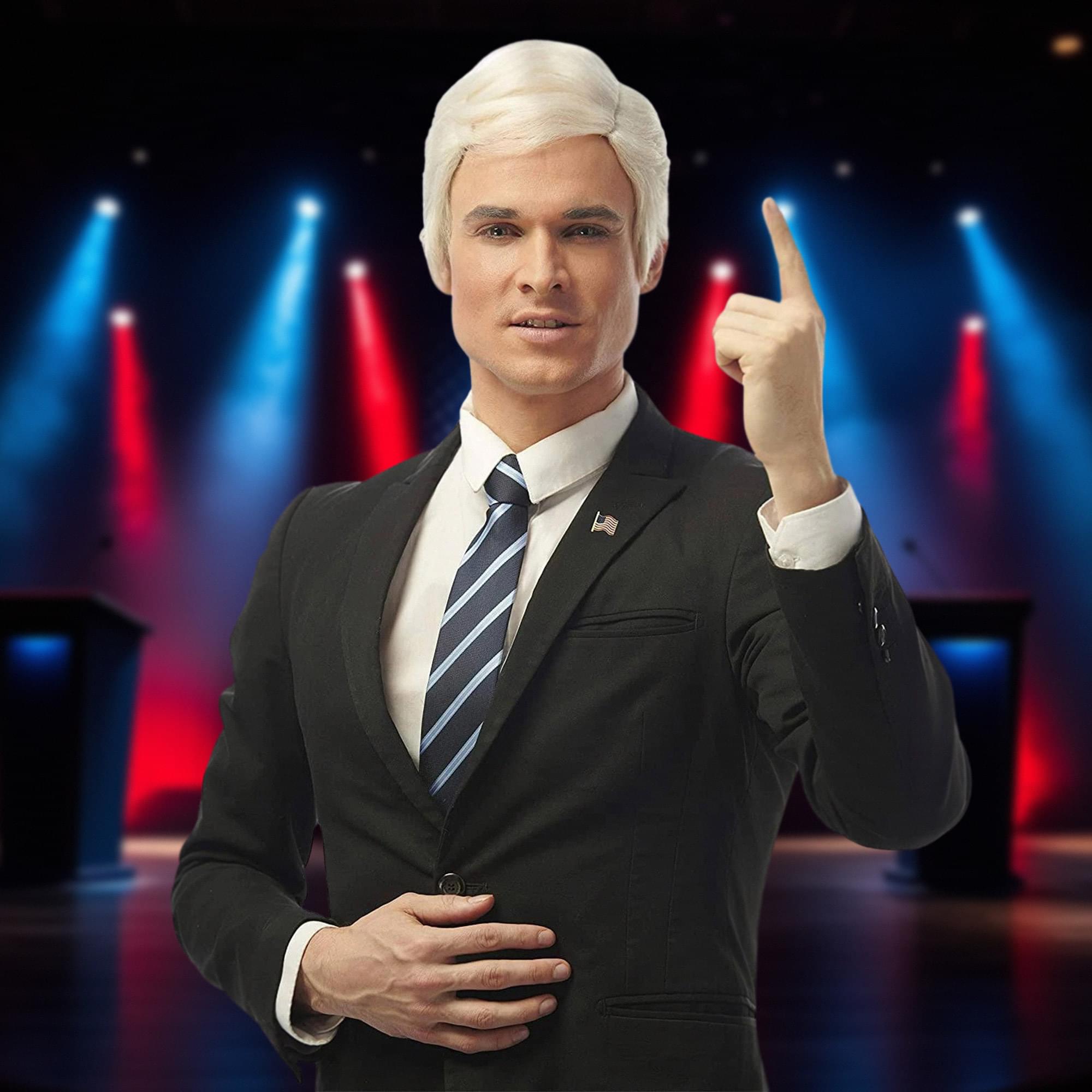 Presidential Adult Costume Wig | White