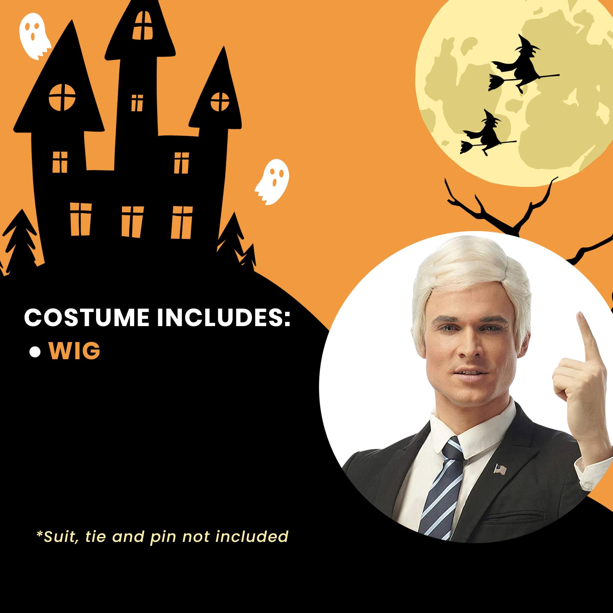 Presidential Adult Costume Wig | White