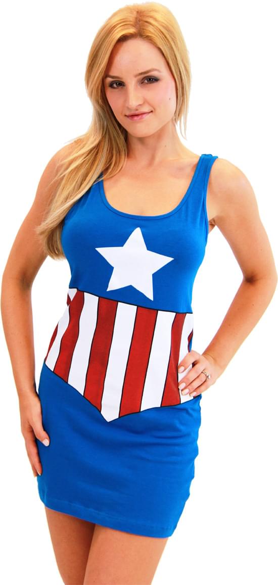 Marvel Comics Sexy Costume Tank Dress Adult: Captain America
