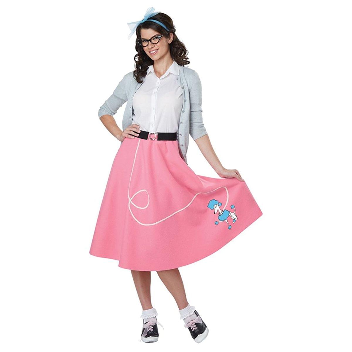 50's Poodle Skirt Adult Costume, Pink