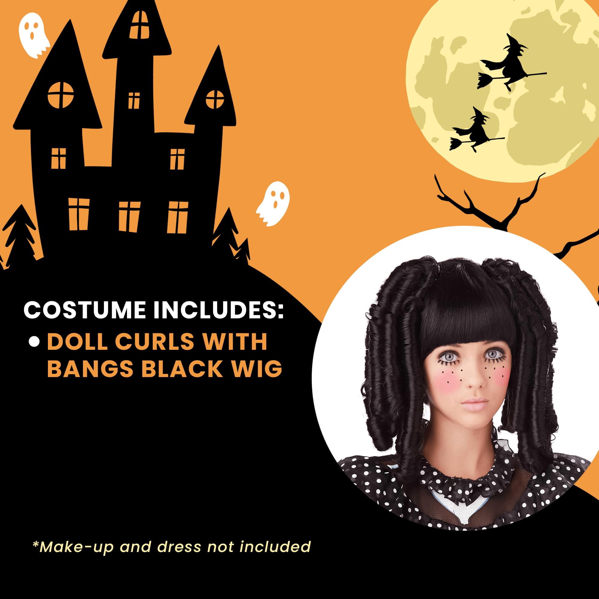 Baby Doll Curls With Bangs Costume Wig