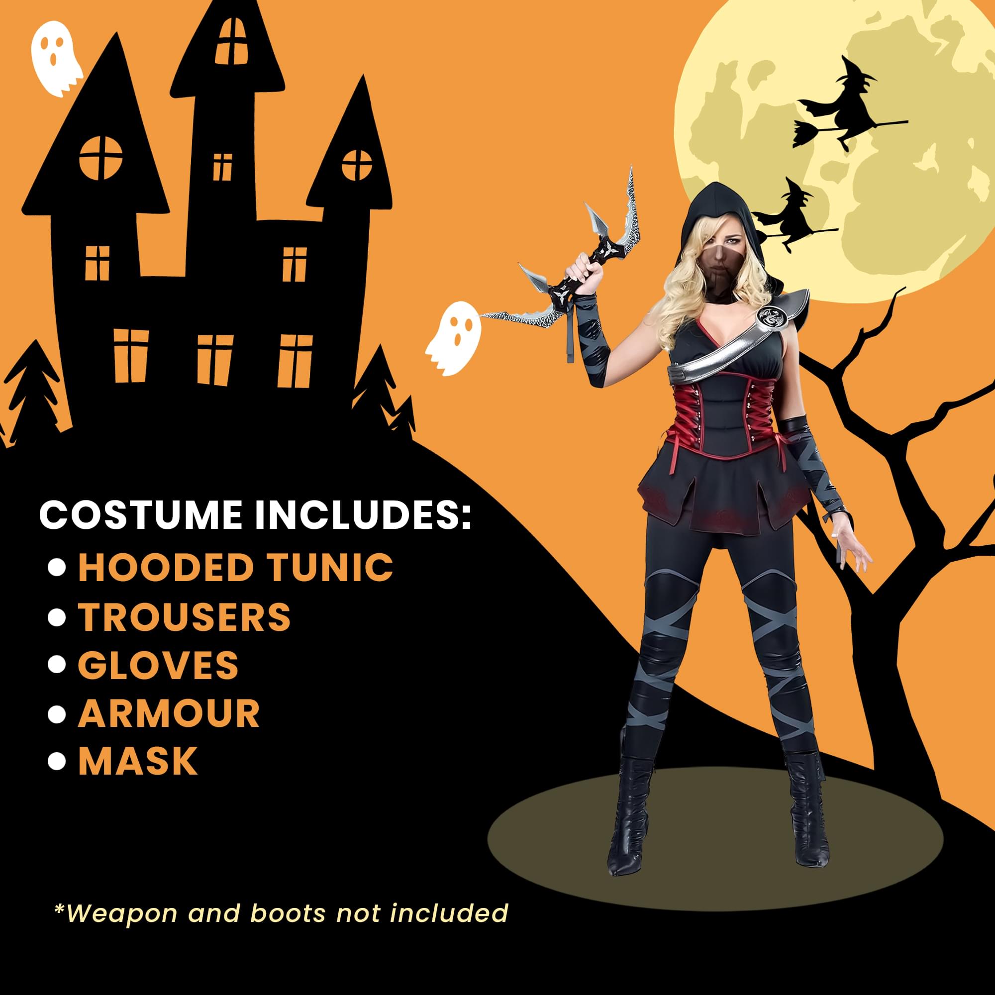 Adult Sexy Ninja Black Costume