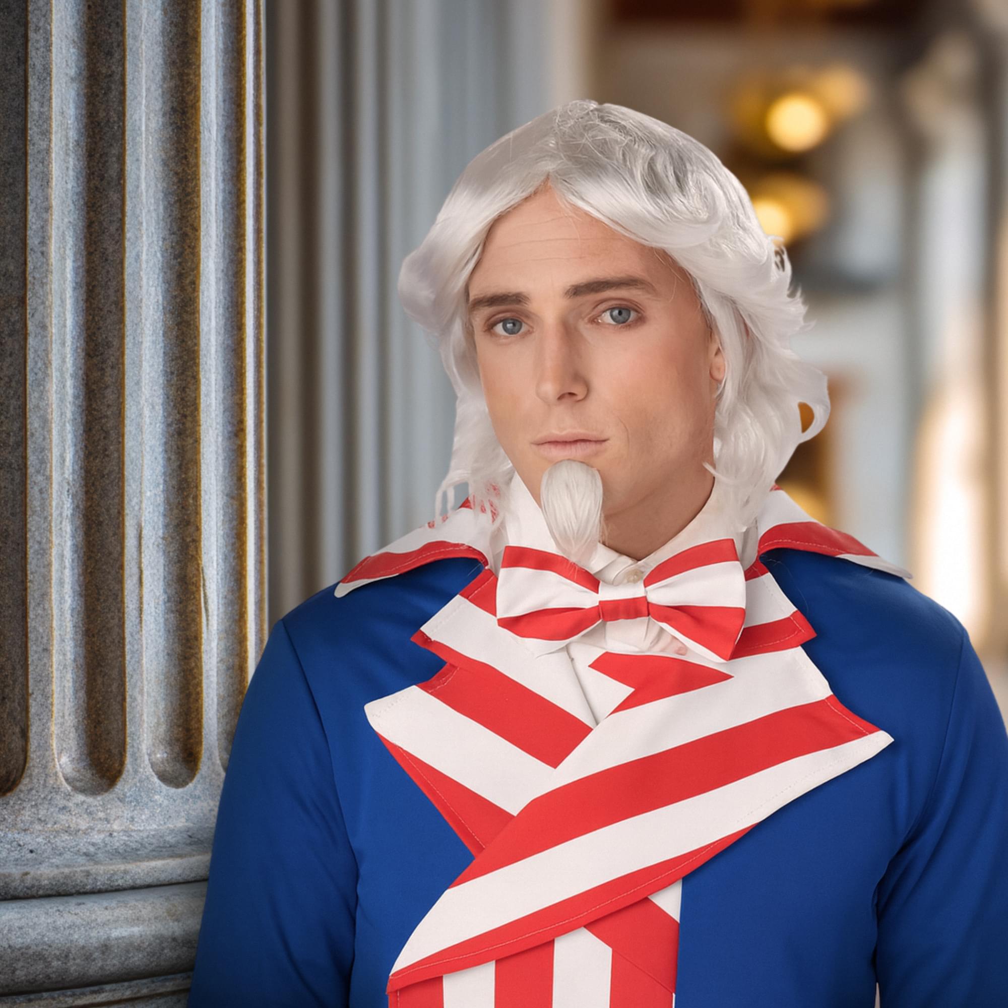 Adult Uncle Sam Wig & Chin Patch