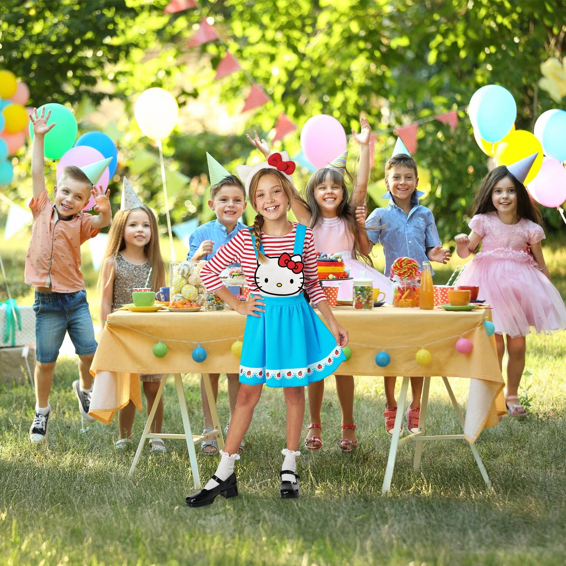 Hello Kitty Blue Overall Dress Child Costume