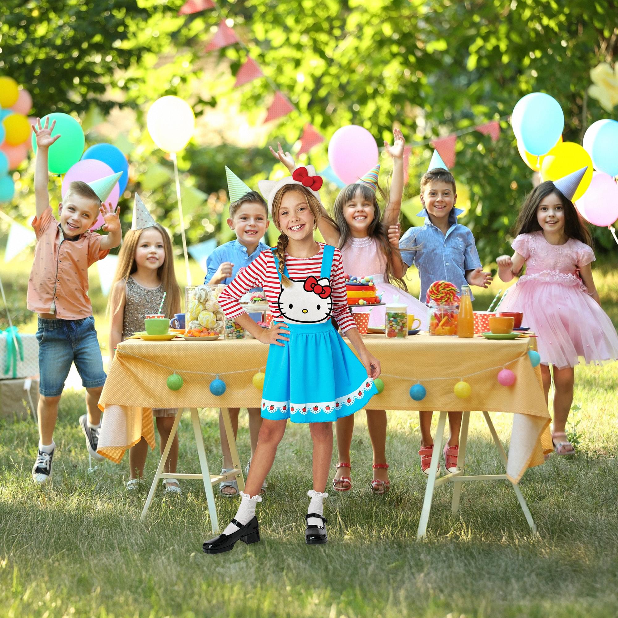 Hello Kitty Blue Overall Dress Child Costume