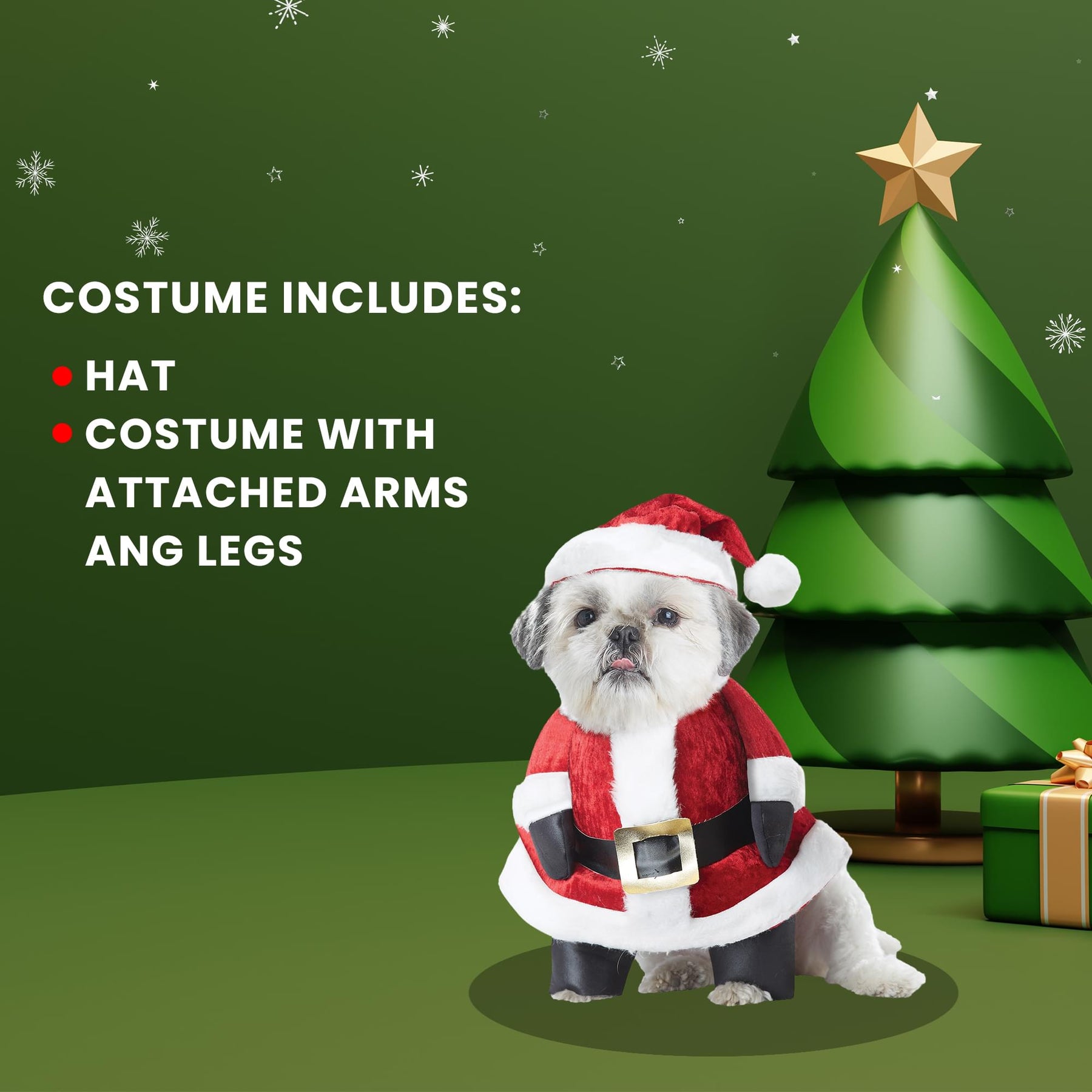 Santa Paws 8'' Chest, 12-16'' Waist