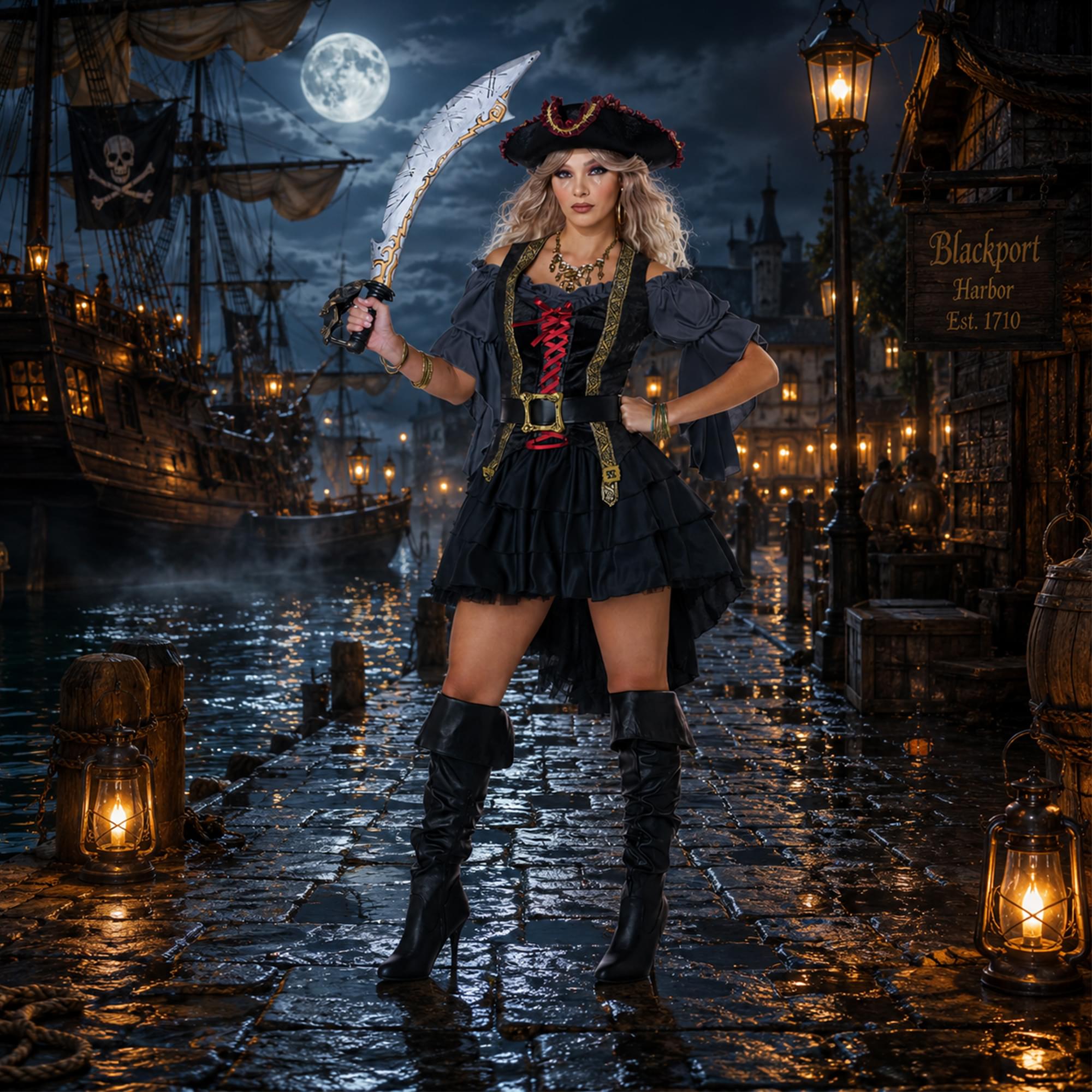 Beauty Of The Dark Seas Pirate Adult Costume