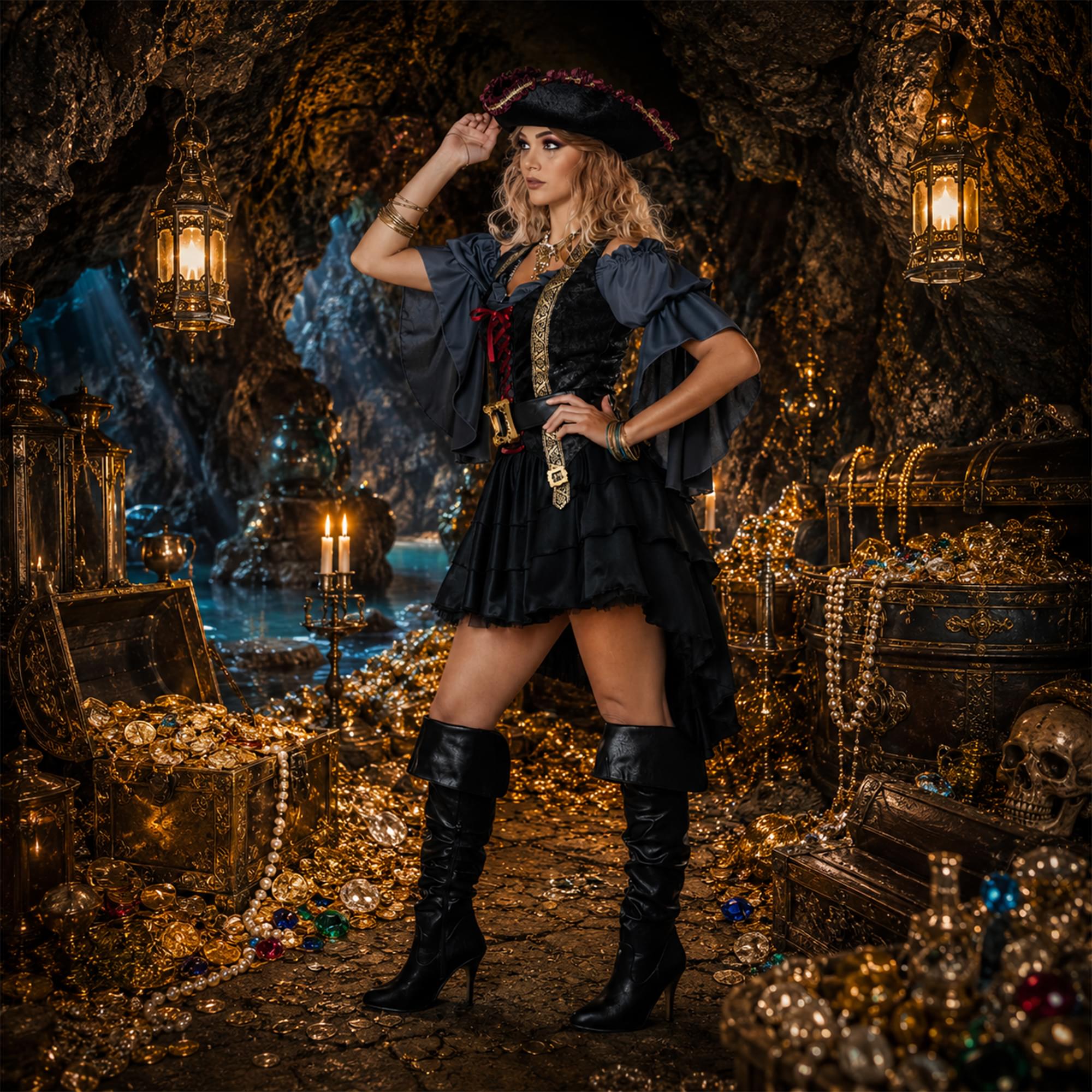 Beauty Of The Dark Seas Pirate Adult Costume