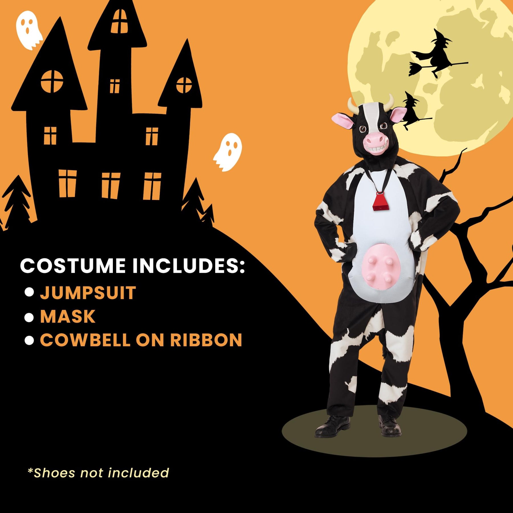 Moo-Larious Adult Cow Costume | One Size Fits Most