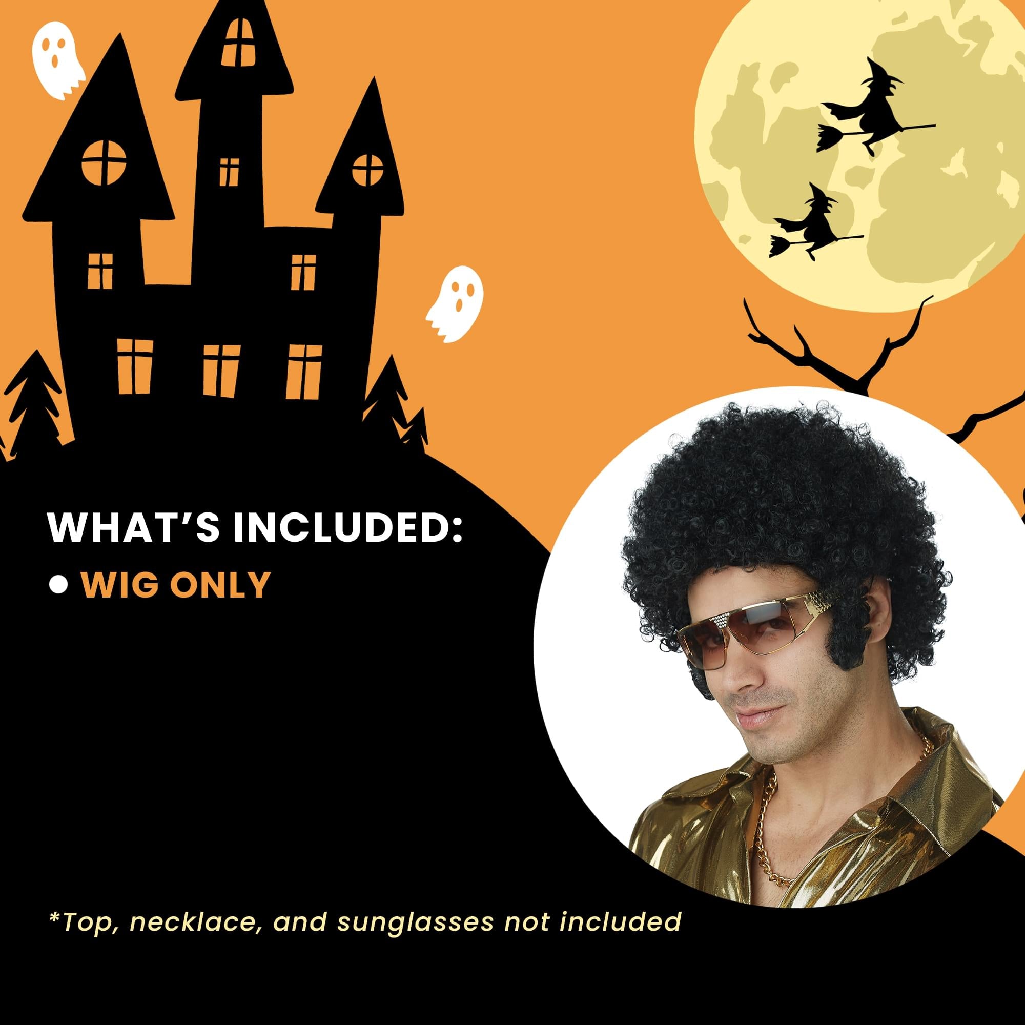 Black Afro Adult Costume Wig